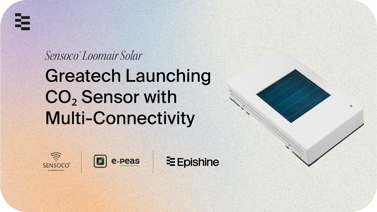 Greatech Gmm Sensoco® Loomair Solar, a light-powered CO₂ sensor with multi ...