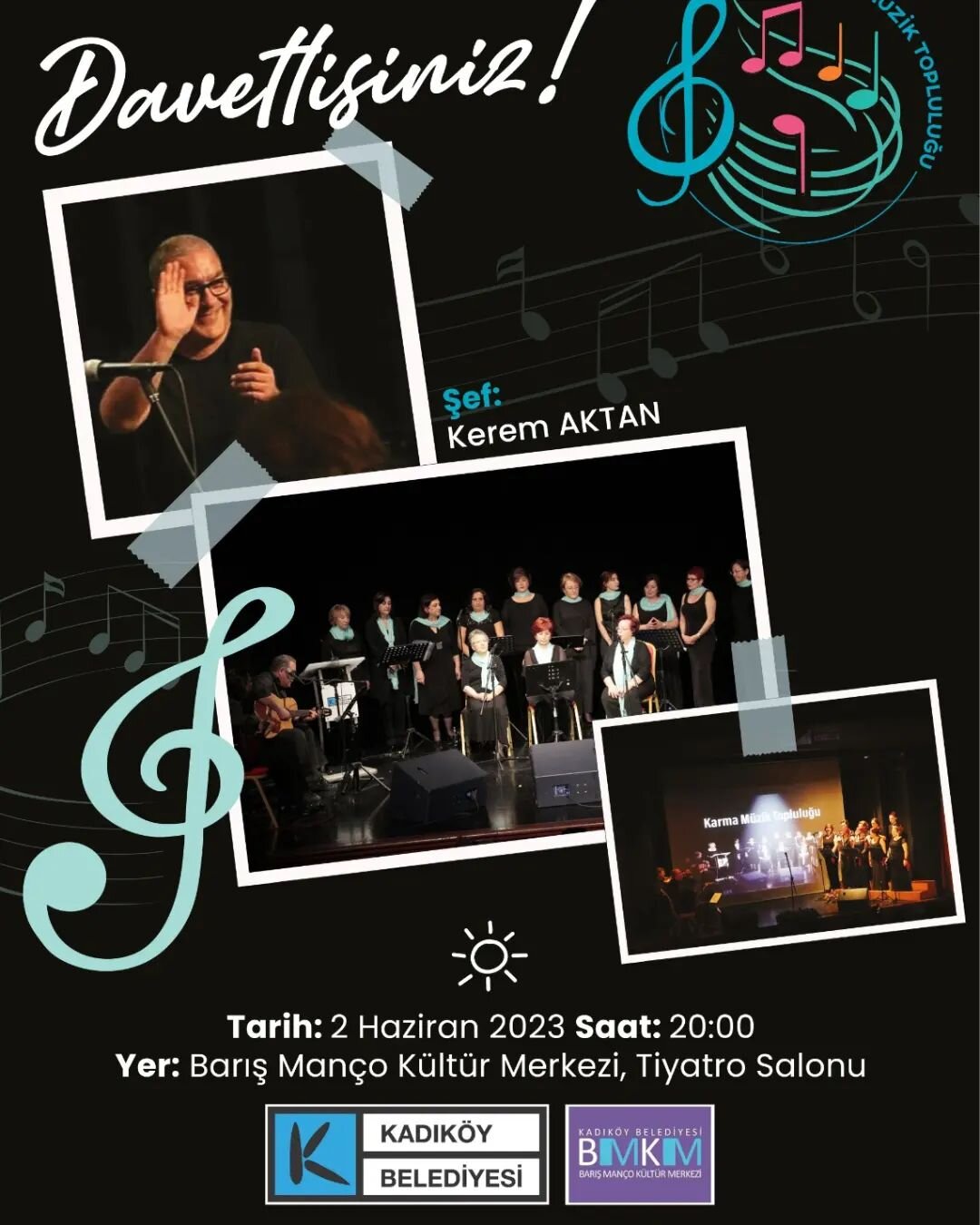 Cuma akşamı m&uuml;zik ş&ouml;lenimiz var.
Şef Kerem Aktan y&ouml;netimindeki konserde, &ldquo;Şiiri&ccedil;i Şarkılar&rdquo; var. Umudun, barışın, kardeşliğin sesi 🎶🕊💗
2 Haziran 20:00
Sanat iyileştirir 👍

#kadık&ouml;ym&uuml;zik topluluğu 
#KMT?