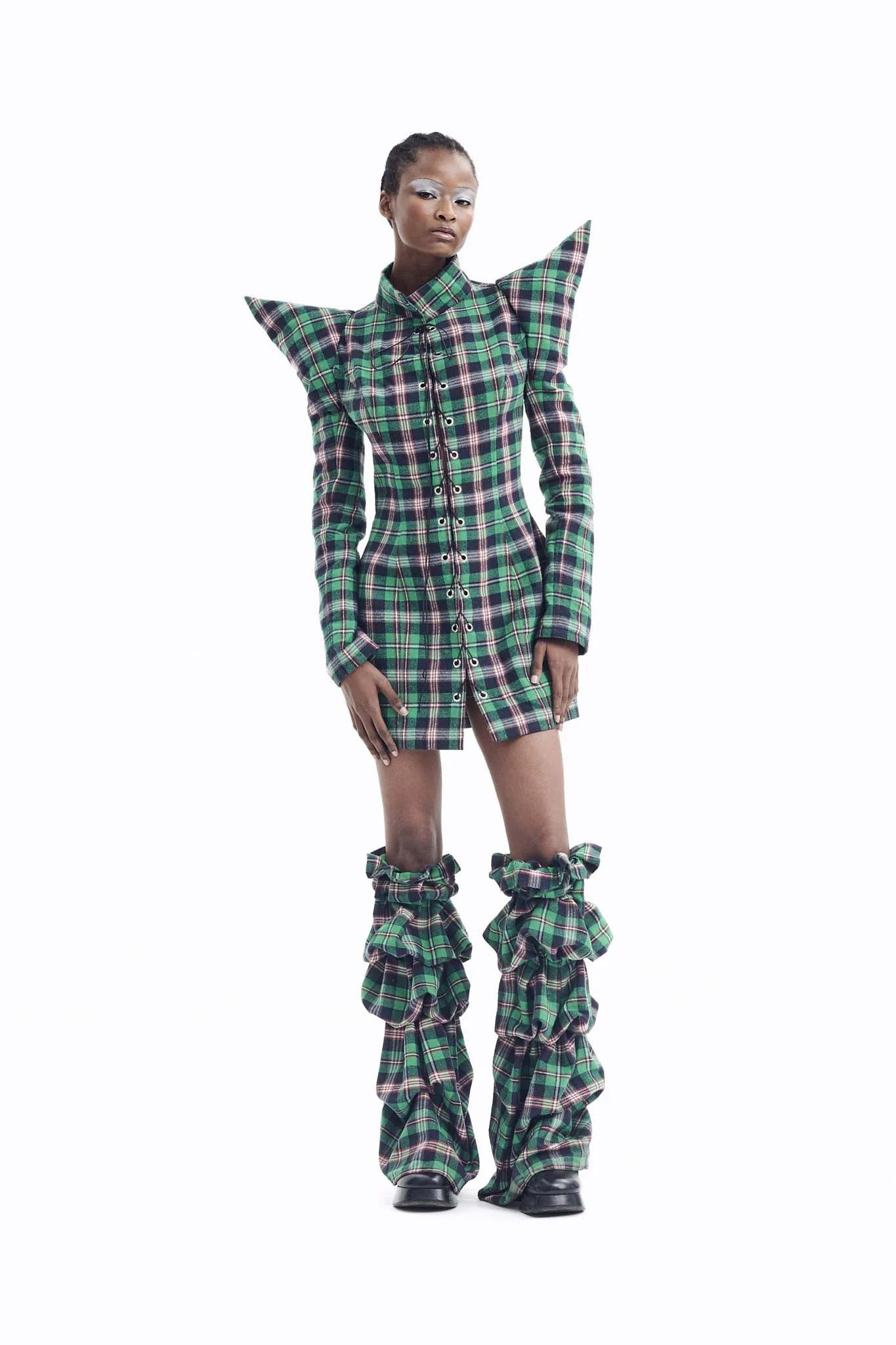 Look Tartan Vert Solène Lescouët