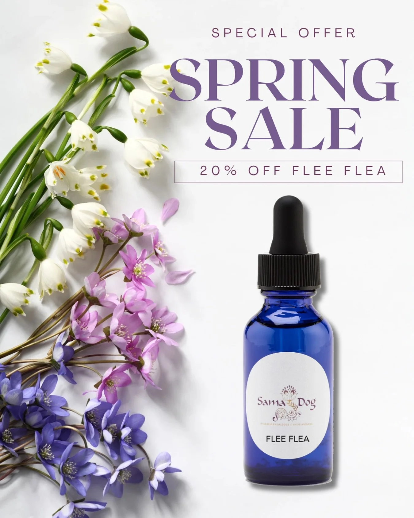 The bugs are returning! 🦟
Luckily, we&rsquo;ve came up with a solution to successfully hold off the fleas and ticks naturally.

Our 5-star rated Flee Flea formula is on sale for 20% off through the end of May!🌸

Remember, prevention works a lot bet
