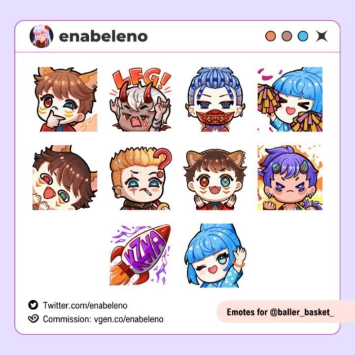 I would like to share my first emote commission with you. I created these in Live2d and I also made some for my original character Rozie. Although I can't believe how tedious it is to get the parts to move, I truly enjoyed making these. I genuinely a