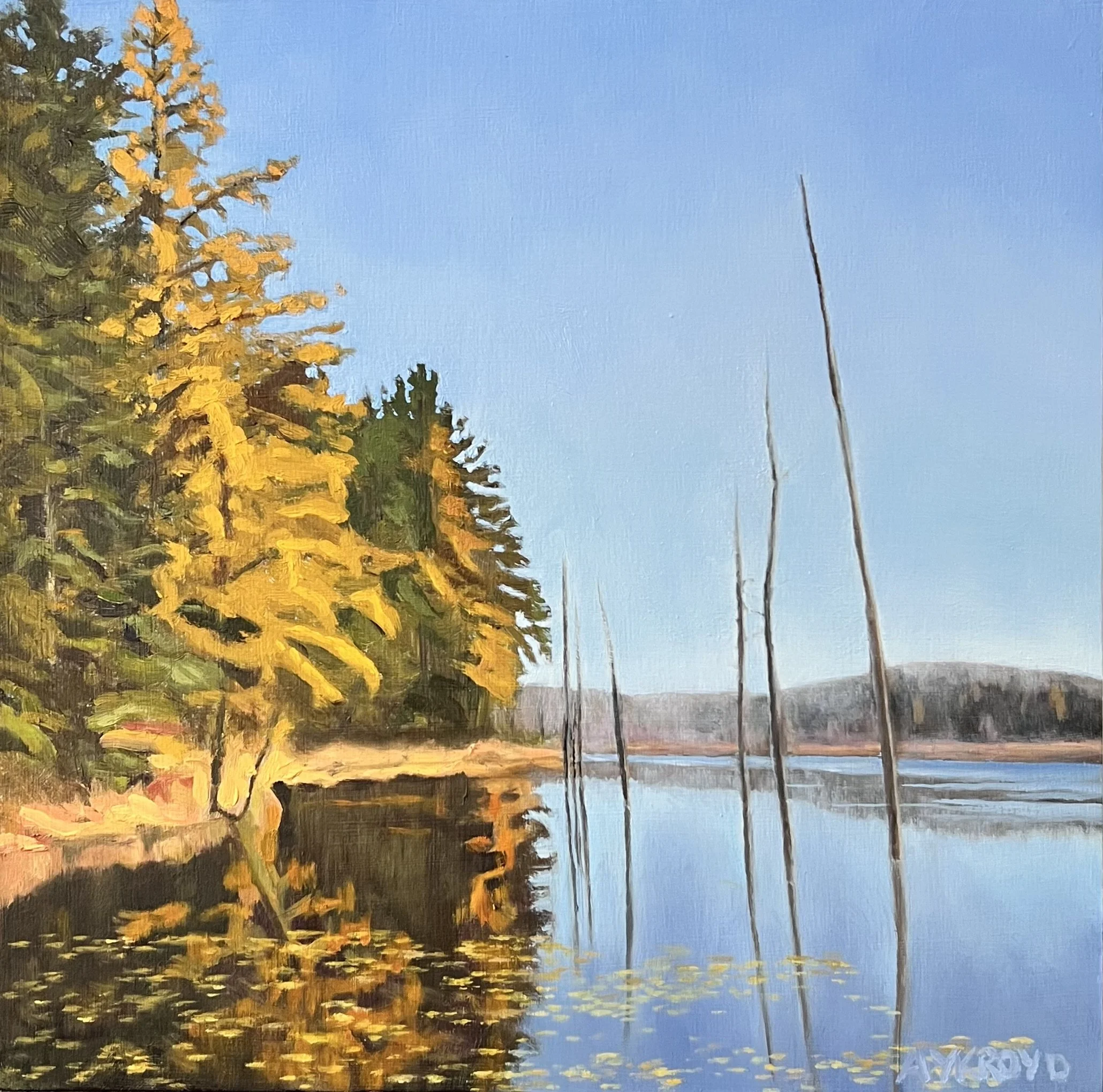 Fall Reflections, 12 x 12 inches, Oil on wood panel.jpeg
