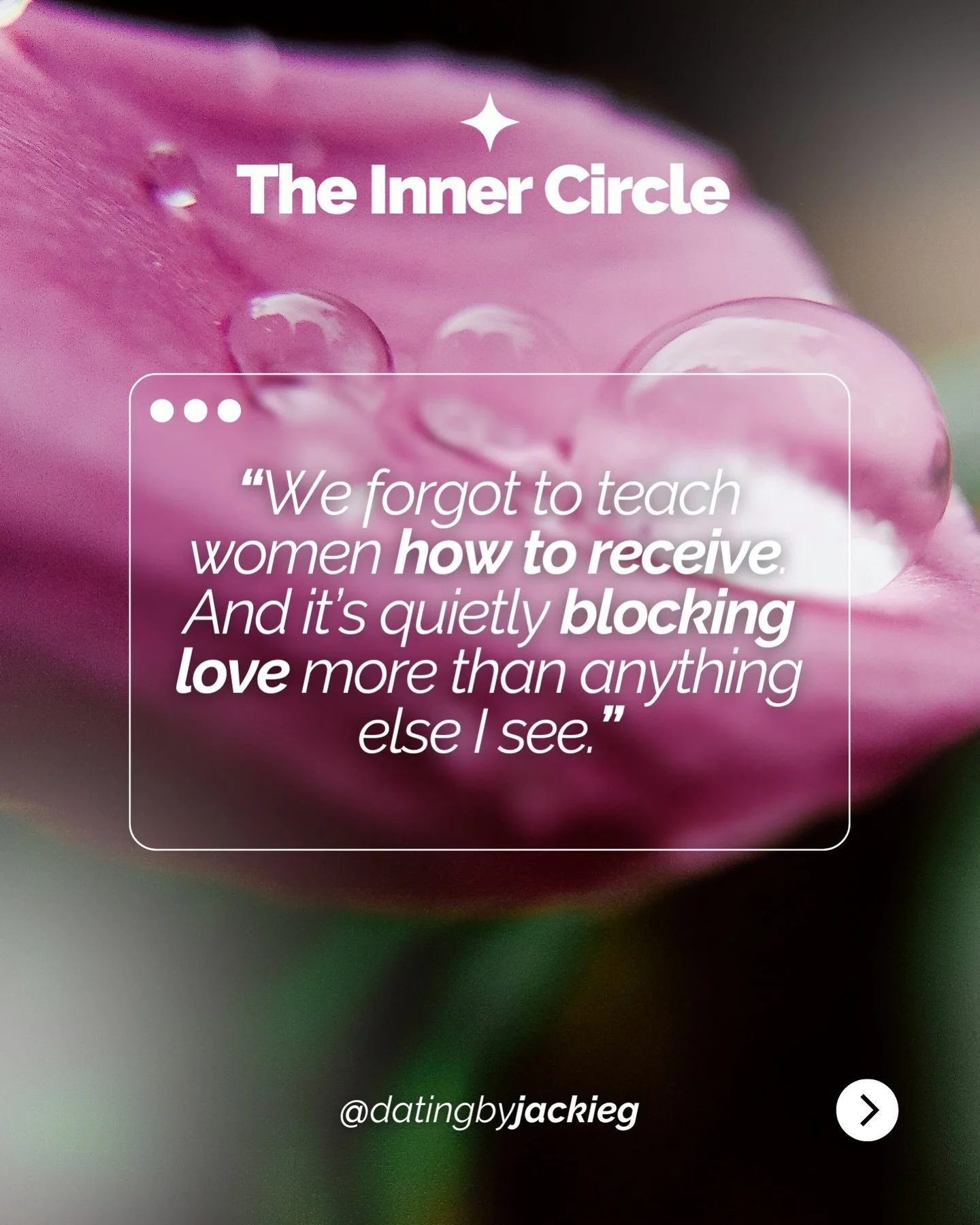 We were taught how to give.
We were rarely taught how to receive.

And that omission costs women more in dating than almost anything else I see.

Receiving isn&rsquo;t passive.
It isn&rsquo;t selfish.
And it isn&rsquo;t weakness.

It&rsquo;s embodime