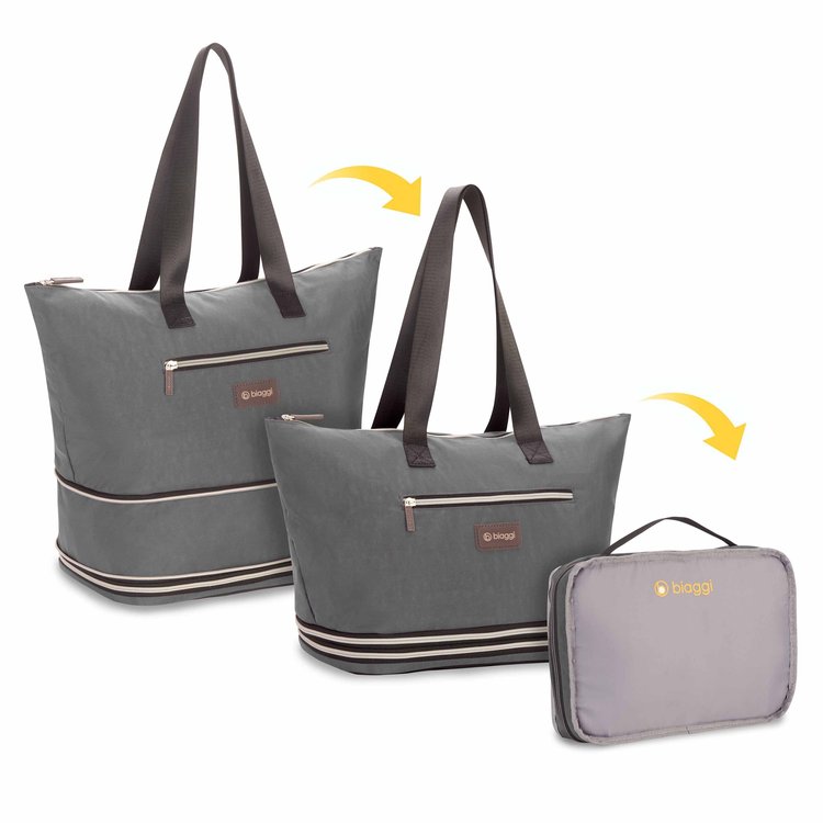 I'm a big believer in packing a packed down tote that can expand should you...ya know...go a little overboard and need more space to get home. I love this brand for their customizable sized luggage.