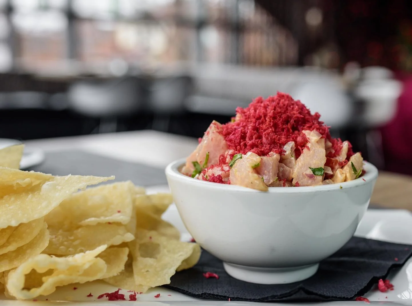 Start your Friday off right here at Sushi Rock🍣‼️Tag a fellow #sushirocker to join you. 

📷: Crunch Yellowtail Tartare 
Yellowtail, beet crunch, tomato chutney
