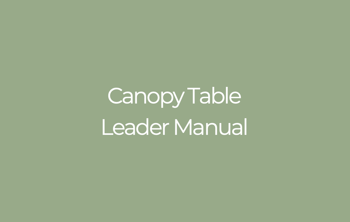 Canopy Tables: Leader Manual