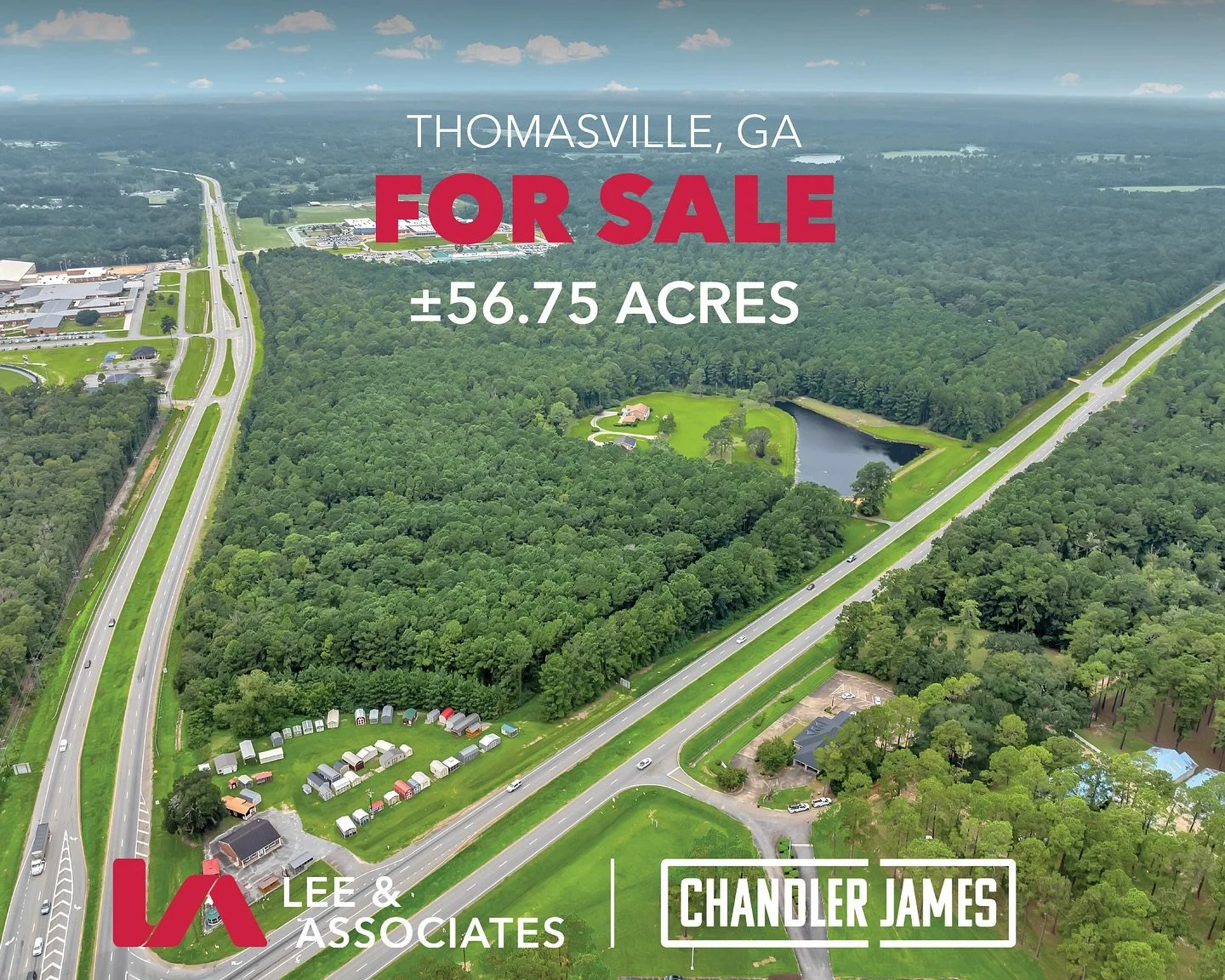 Exciting development opportunity in South Georgia! Call Chandler James Retail Team at Lee &amp; Associates for details (contact info in bio). 

56.75 Acres of Land&nbsp;
* Located at the cross section of U.S. Highway 19 and U.S. Highway 84 Bypass&nbs