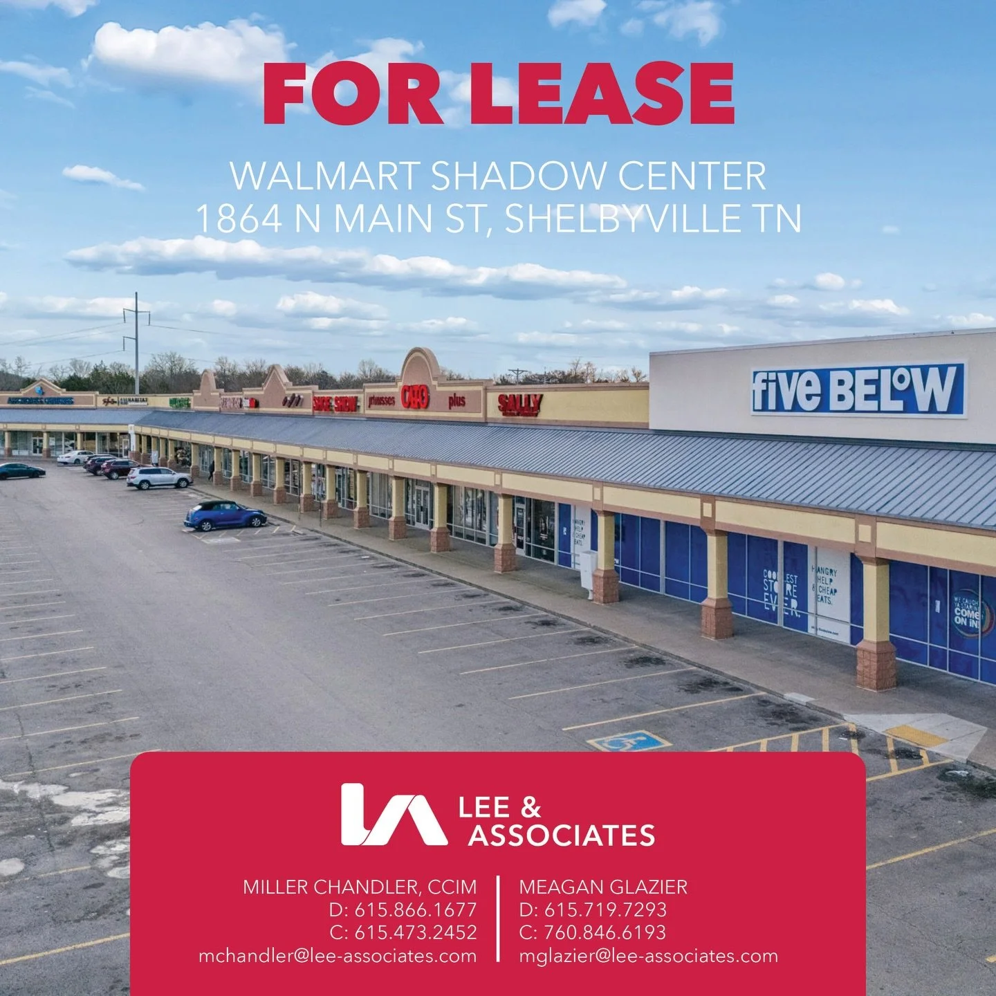 Retail Opportunity in Shelbyville, TN!

We have 1,600 SF of retail space available at 1864 N Main St, located in the highly trafficked Walmart shadow center in Shelbyville. This prime location benefits from strong daily traffic and excellent visibili