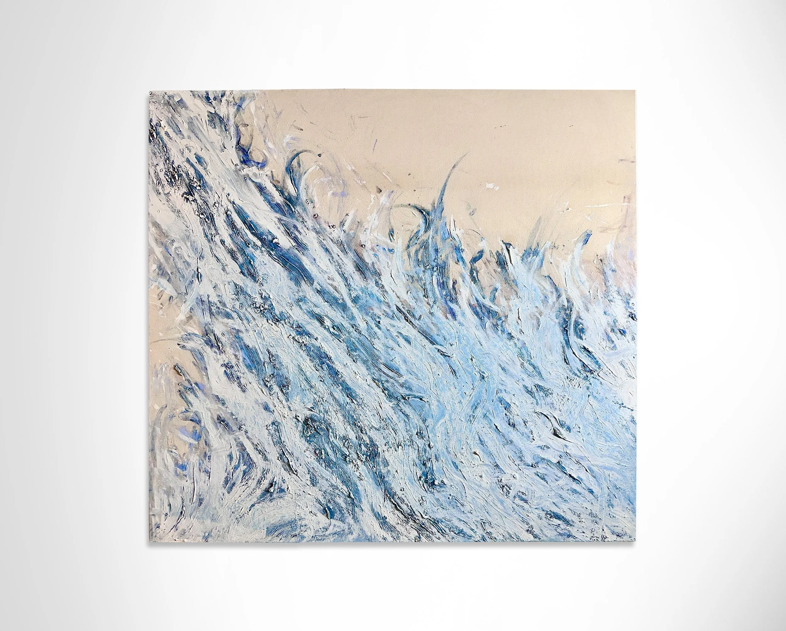 Whitewash, 58"x54", Oil paint on raw canvas, $7000