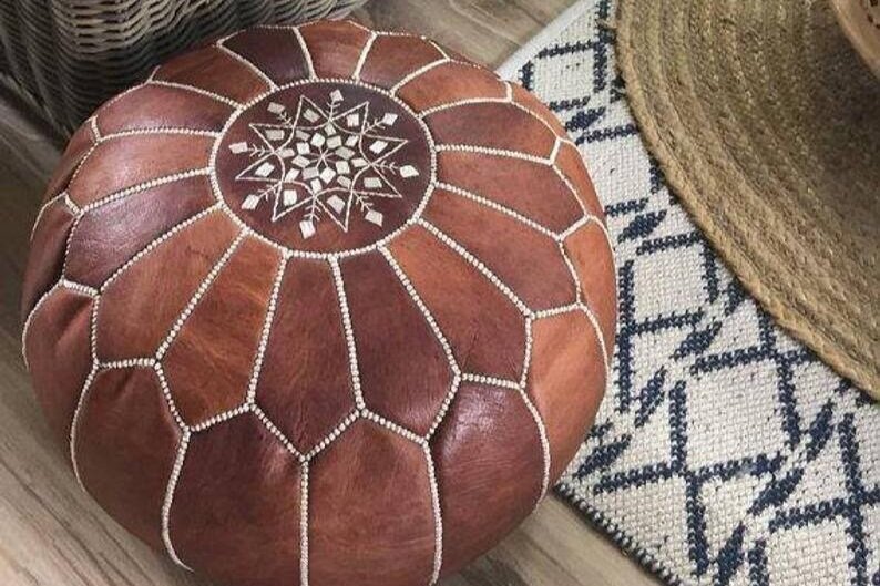 Moroccan Leather Ottomans