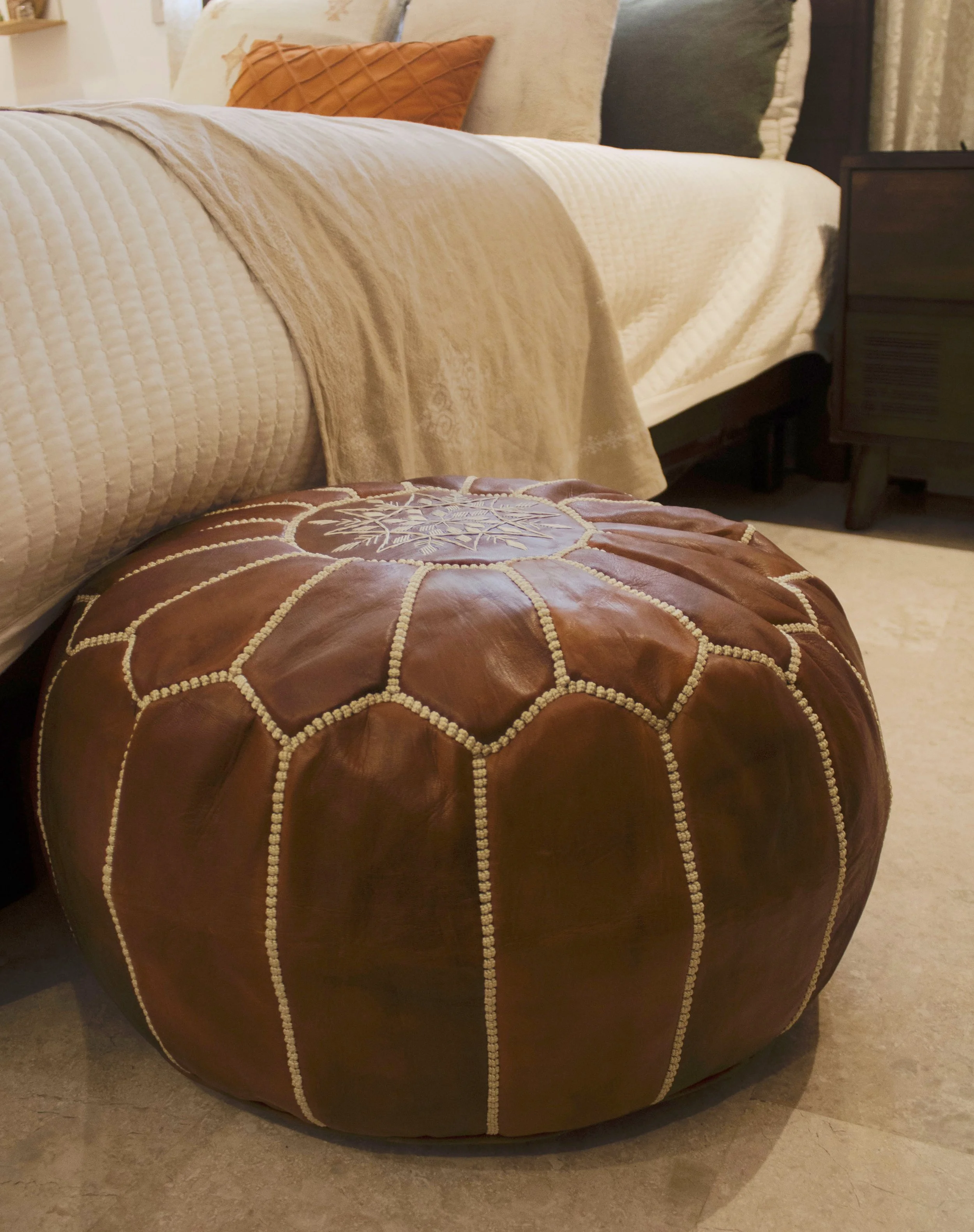 Leather Poufs