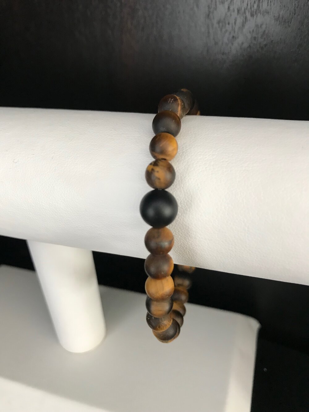Tiger Eye Beaded Bracelet with Silver Spacer Beads
