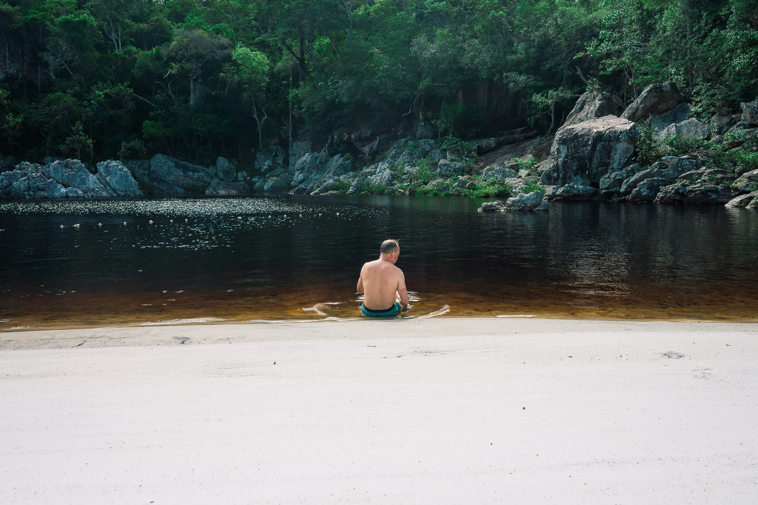 The beach at Cachoeira dos Criolous, Rio Preto State Park