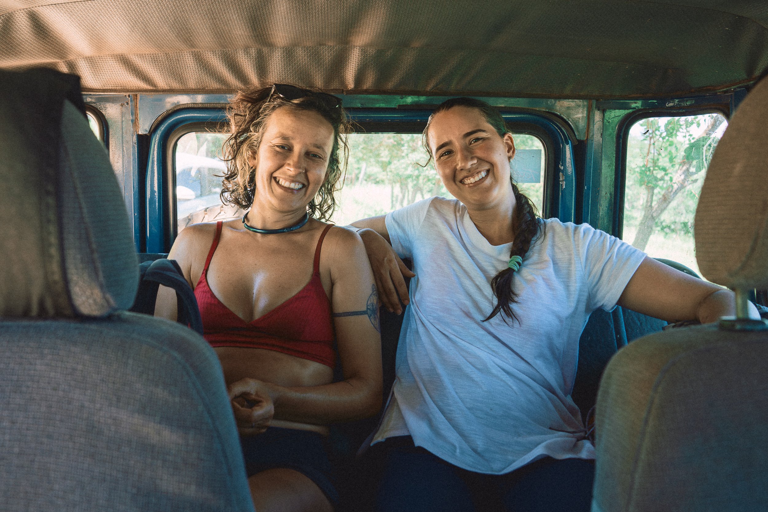 Adelada and Elisa, happy after a waterfall swim in Curimataí, Serra do Espinhaço