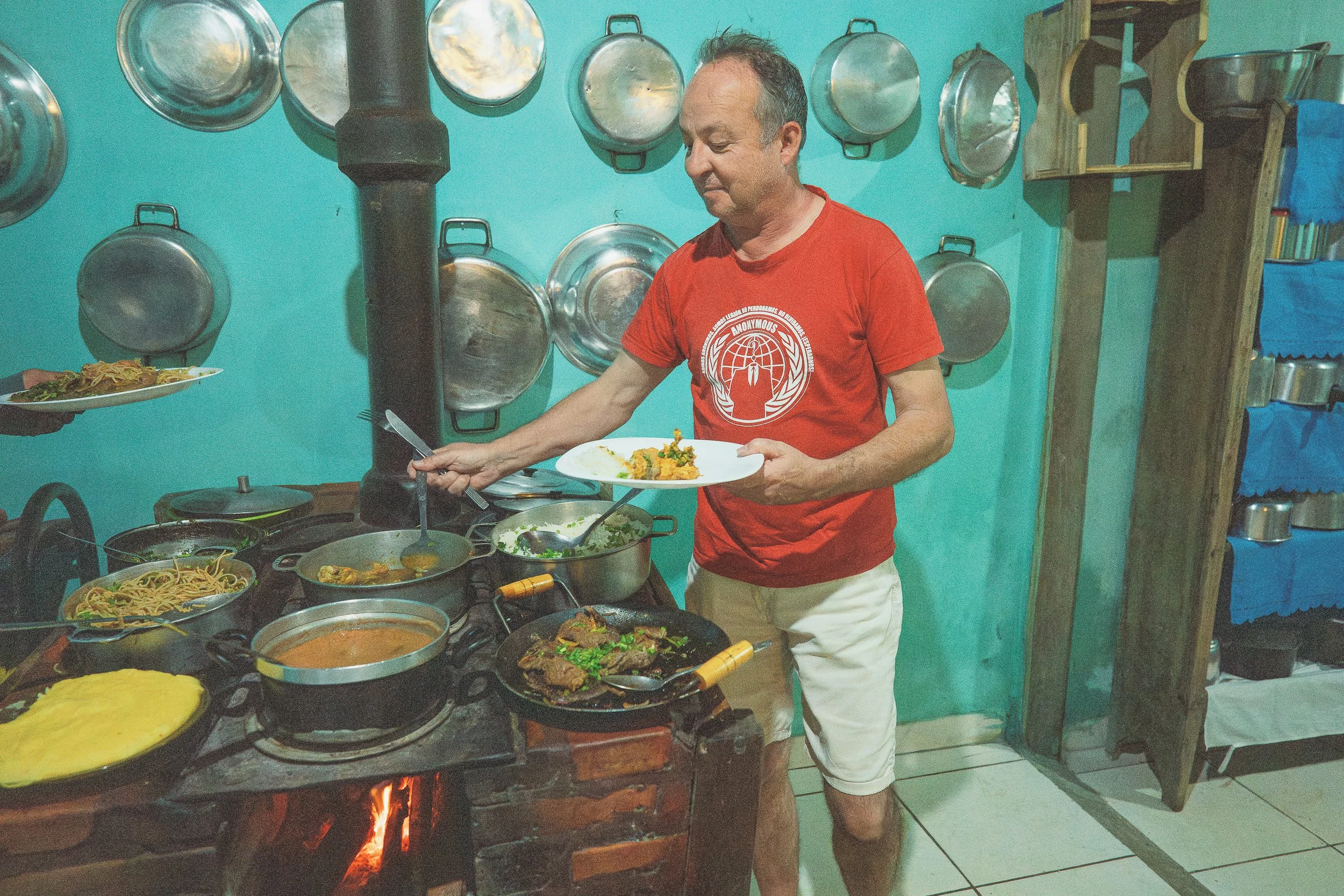 Dinner at Noêmia's house in Capivari, Serra do Espinhaço