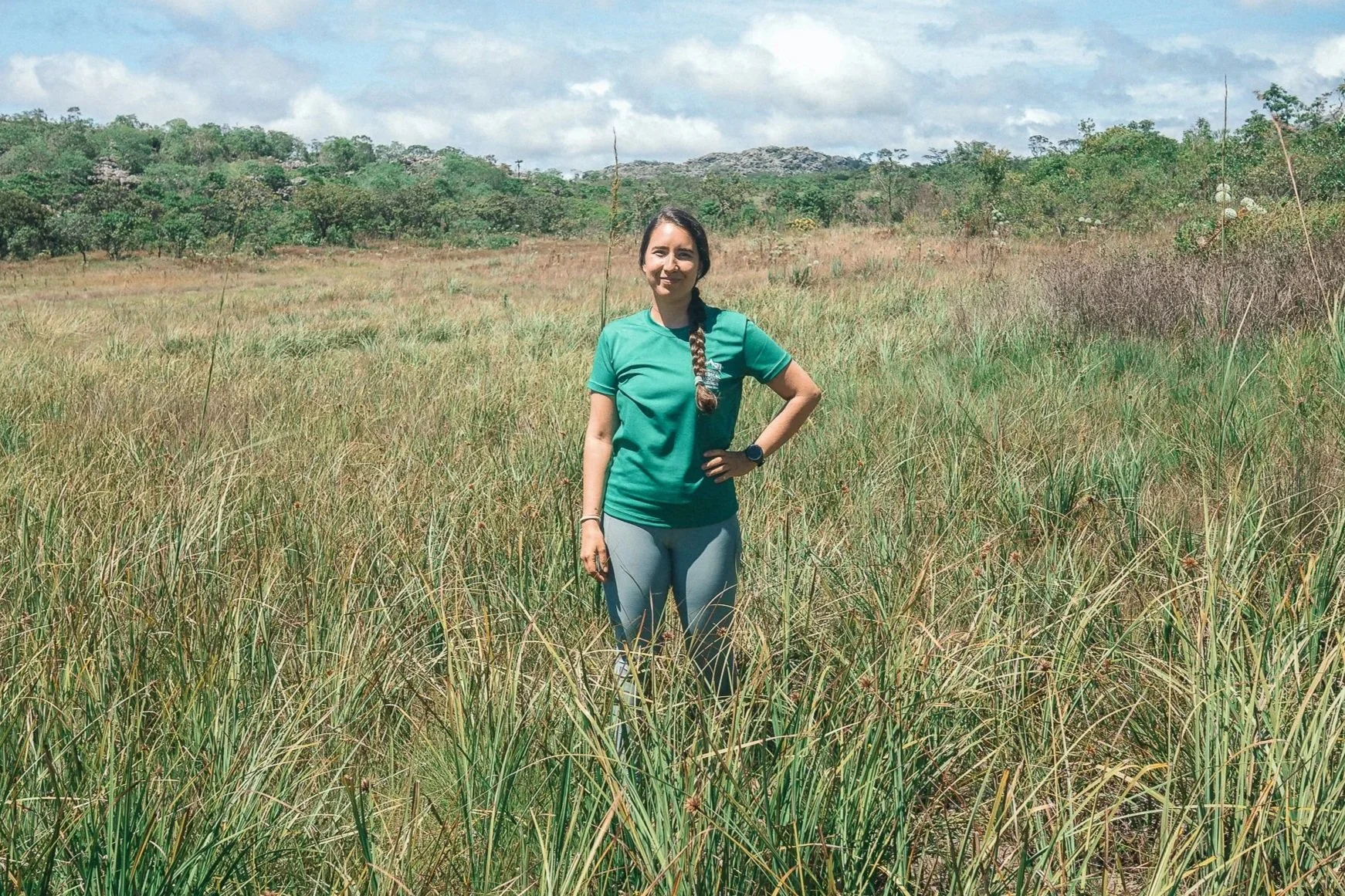 Elisa in the field, Sempre Vivas National Park