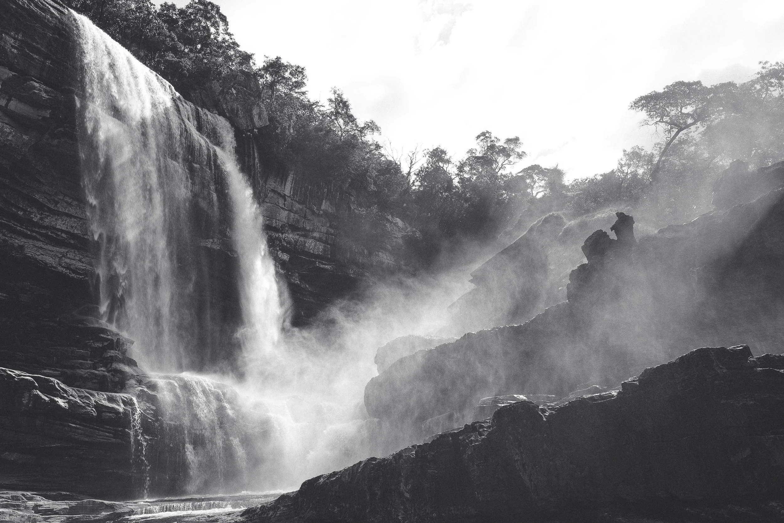 Mist rising from Santa Rita Waterfall in the Serra do Espinhaço