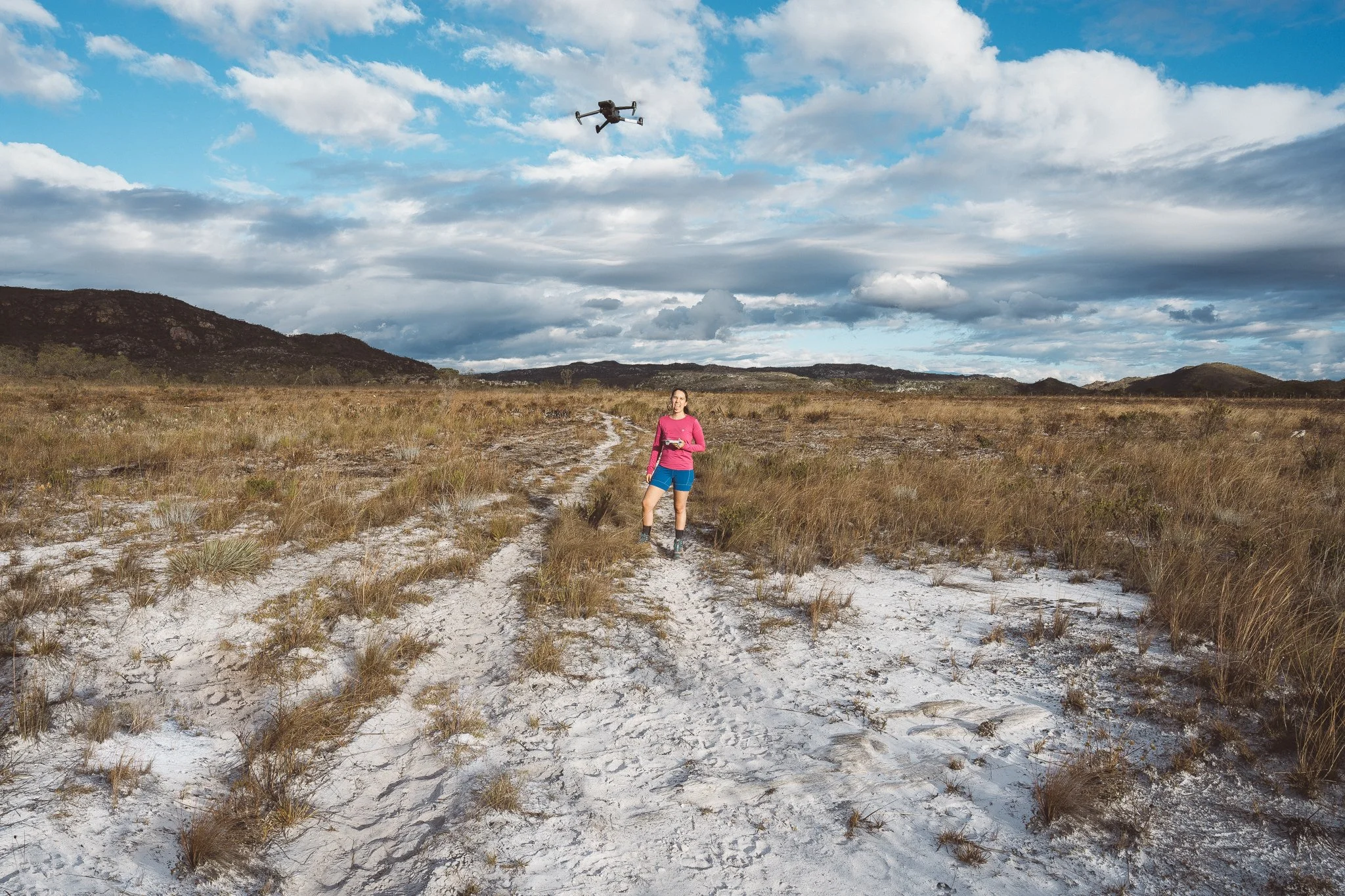 Elisa droning near the Serra do Pasmar in Gouveia, Minas Gerais