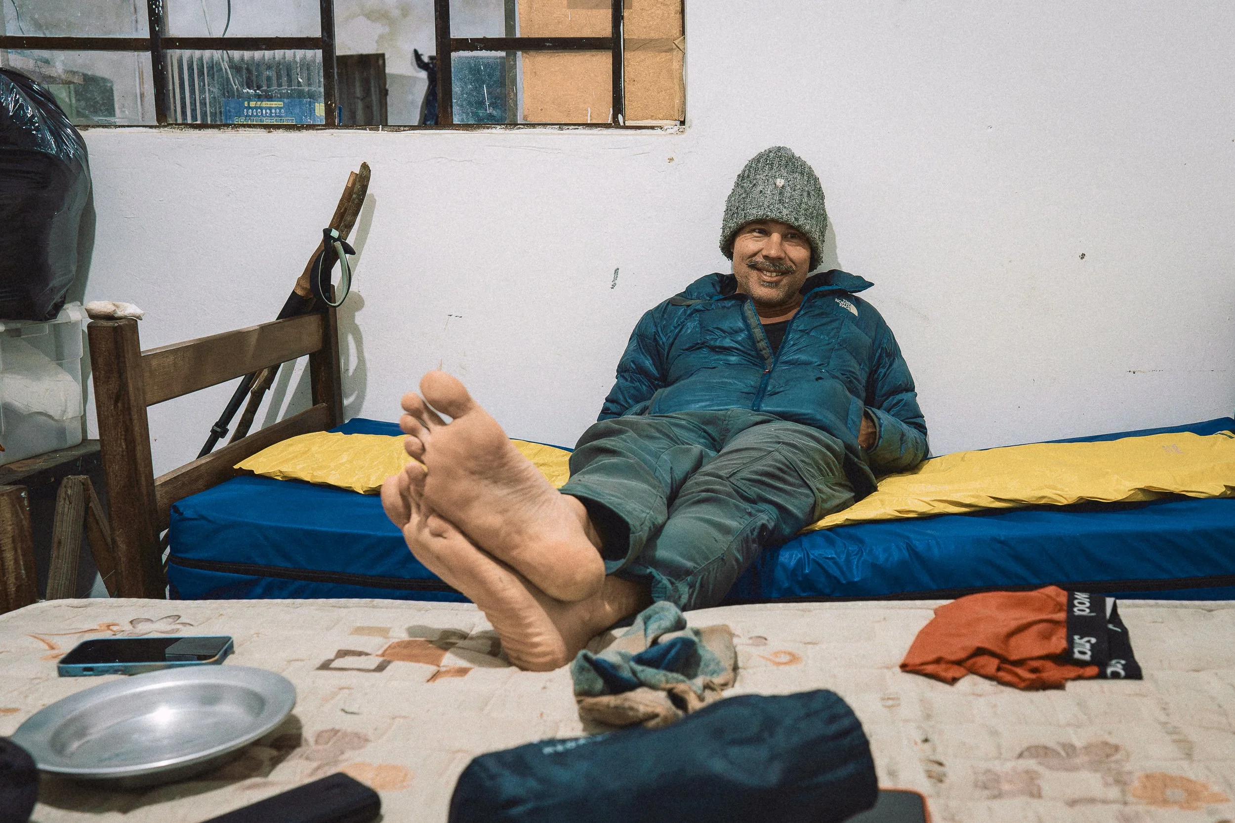 Taking a break during an expedition in Sempre Vivas National Park