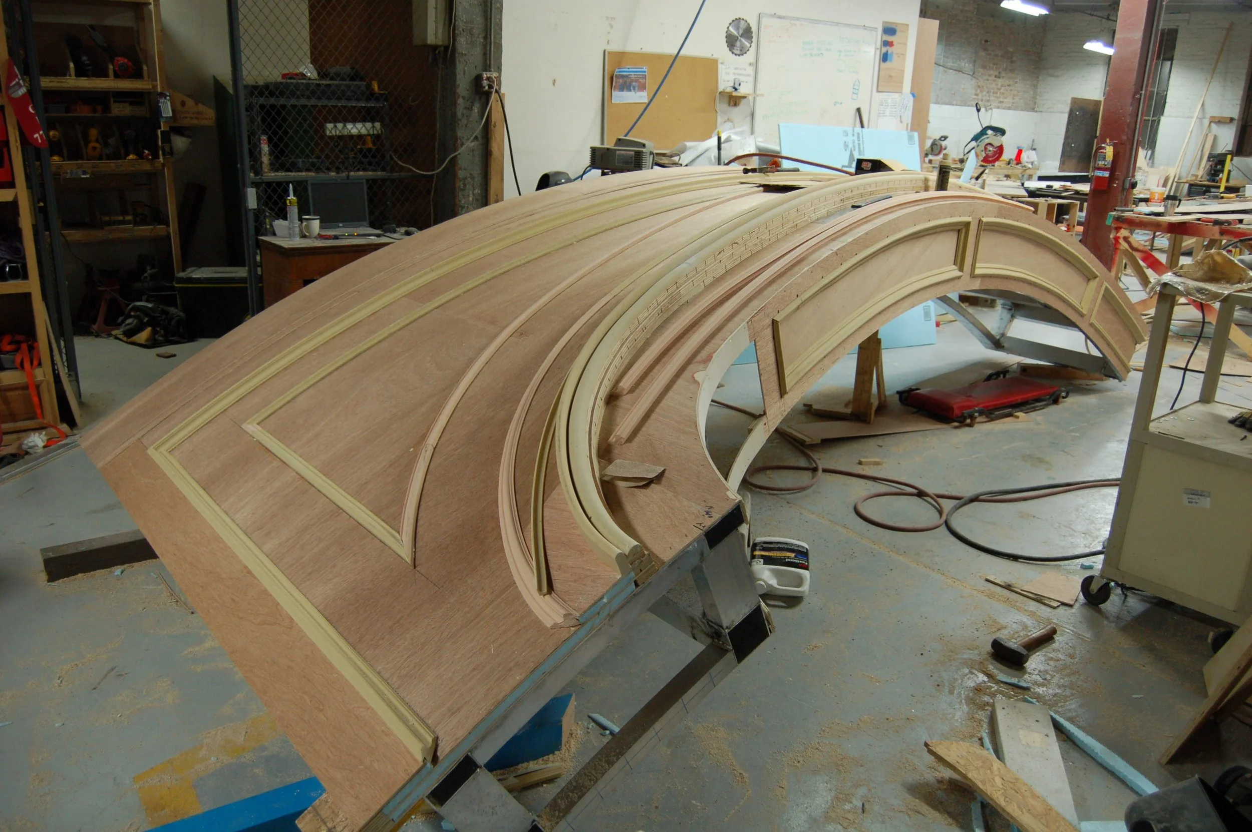 False Proscenium - cladding and flexible trim  Ragtime  - Drury Lane Oak Brook (2010) Carpenter & Welder, Crosstown Scenic