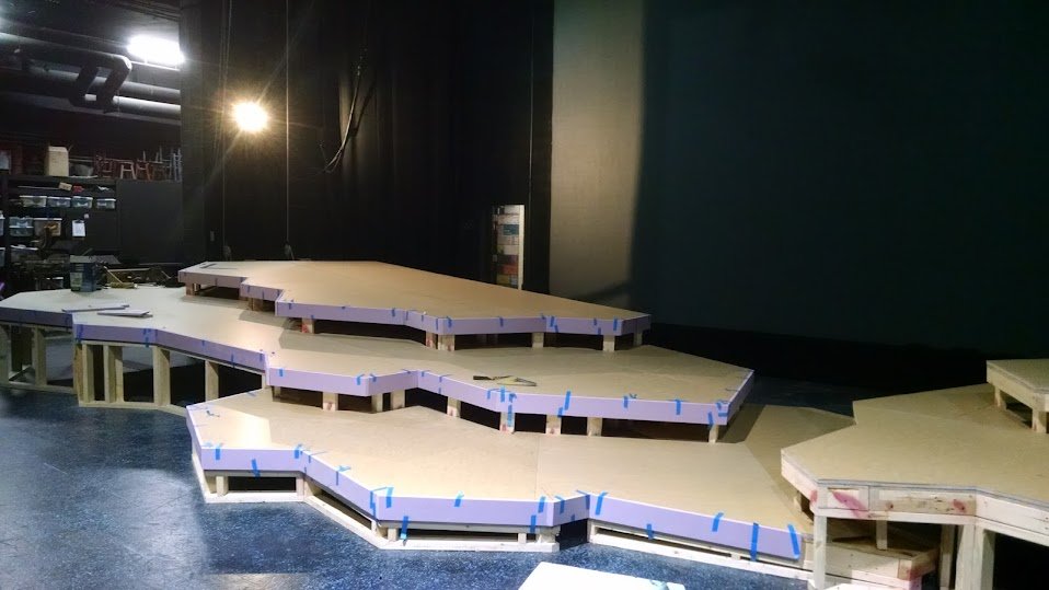 Raked stage under construction