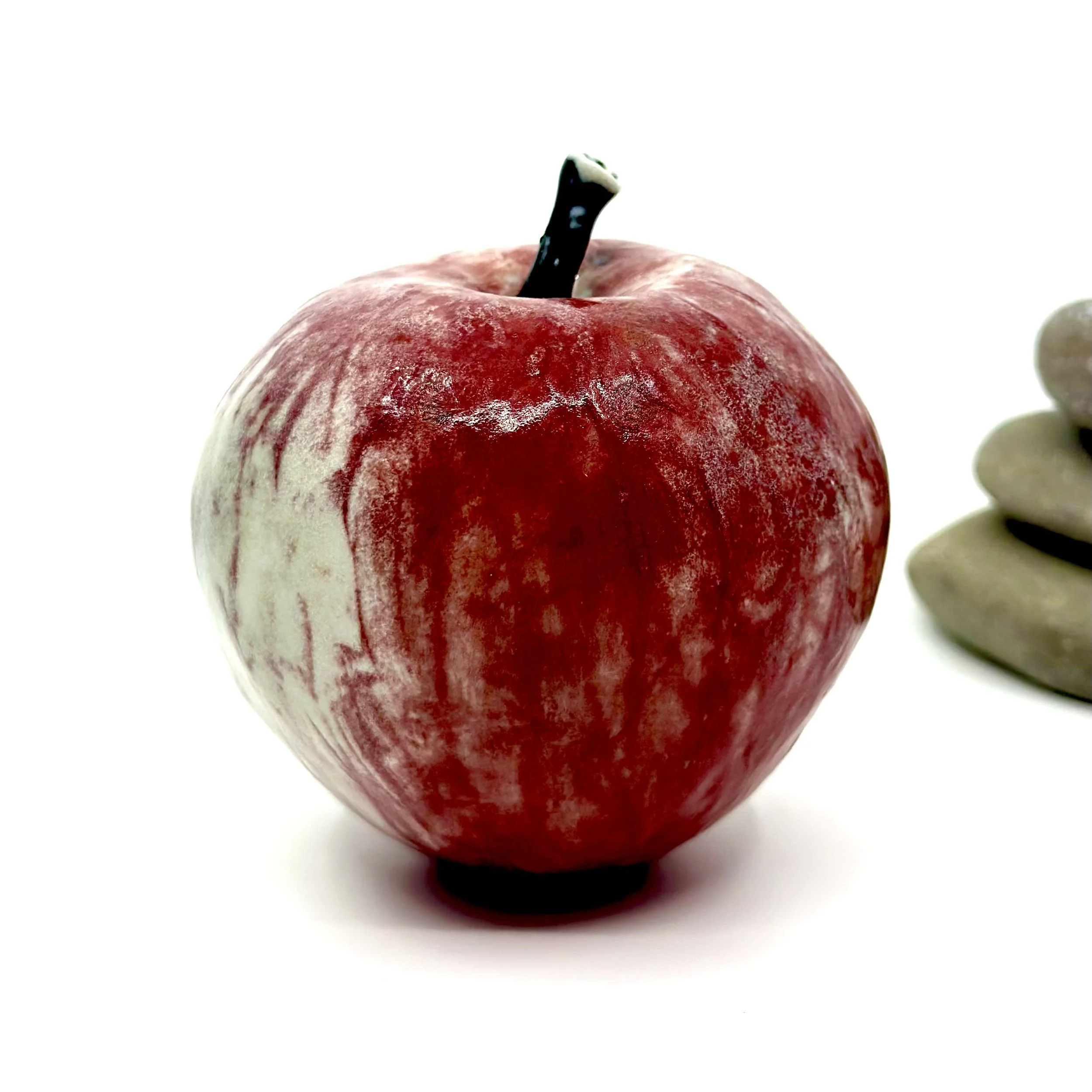 Soda-Fired Apple, Striated Red and White