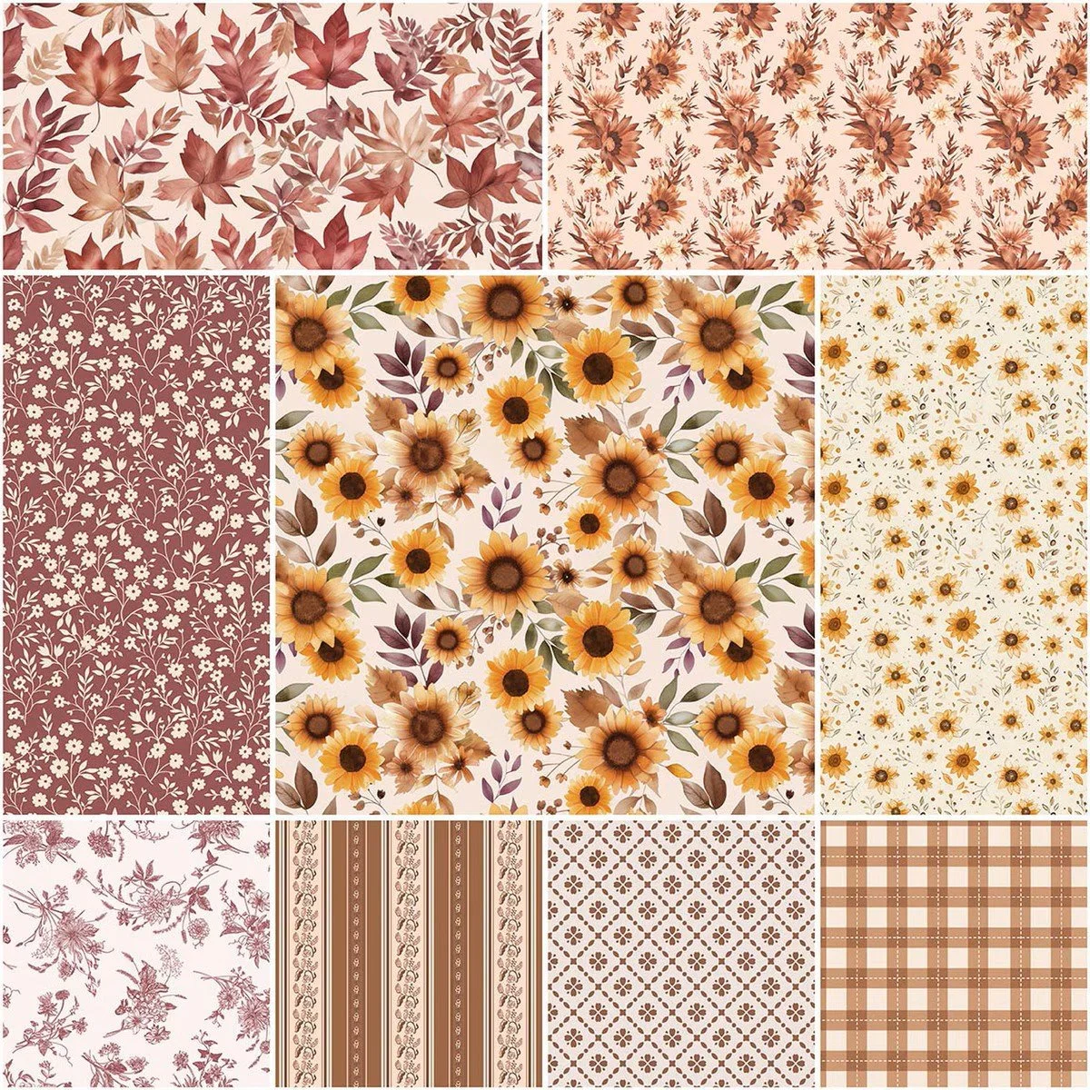 Harvest on the Prairie 1 Yard Bundle Latte, 9pcs