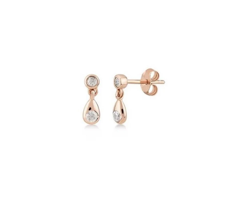 Mini Drop Earrings One Stone