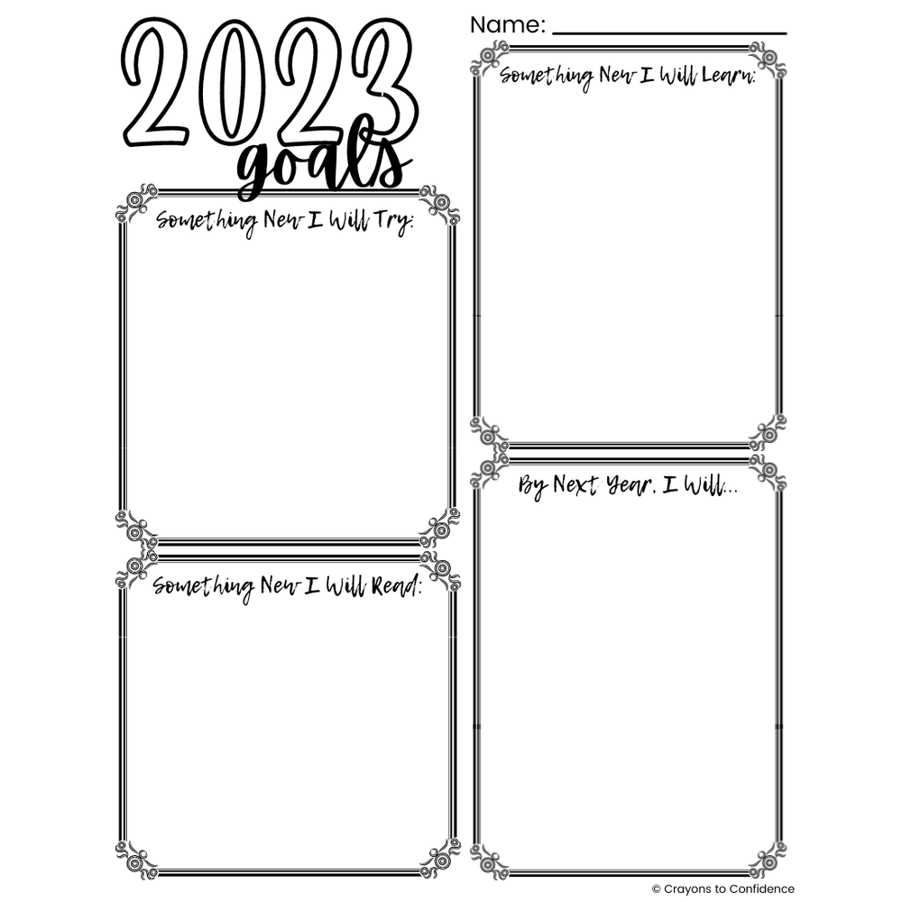 2023 New Years Goal Setting & Resolution Tracker — Crayons to Confidence 2023-new-years-goal-setting-resolution-tracker-crayons-to-confidence