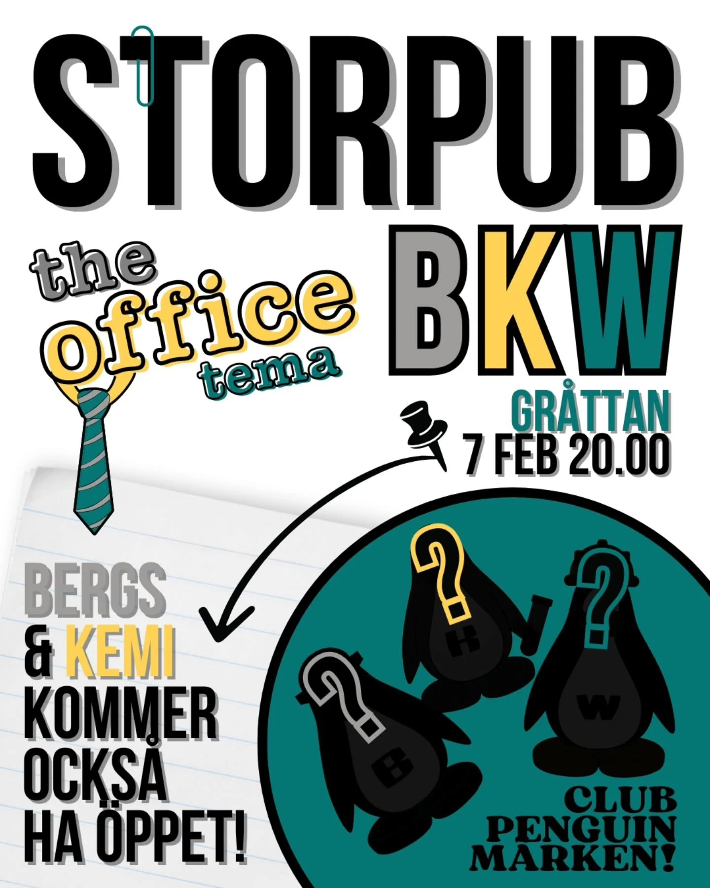 Nu p&aring; fredag 7/2 har pubarna p&aring; B, K &amp; W &ouml;ppet &ndash; alla under samma kv&auml;ll! 🎉

P&aring; W &auml;r det The Office x BKW-tema, s&aring; g&ouml;r dig redo f&ouml;r en kv&auml;ll fylld med ikoniska vibbar, episka &ouml;gonbl