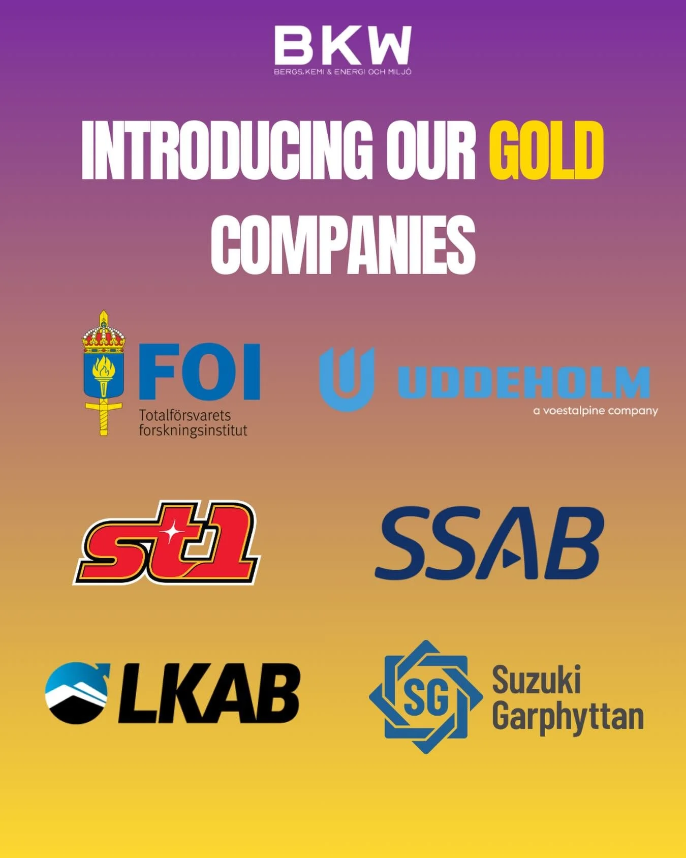 Sist men inte &auml;r vi &auml;r oerh&ouml;rt stolta &ouml;ver att presentera v&aring;ra Guldf&ouml;retag f&ouml;r BKW 2026! Vill du jobba med de fr&auml;msta i branschen? D&aring; vill du inte missa v&aring;ra Guldf&ouml;retag som du kan tr&auml;ffa
