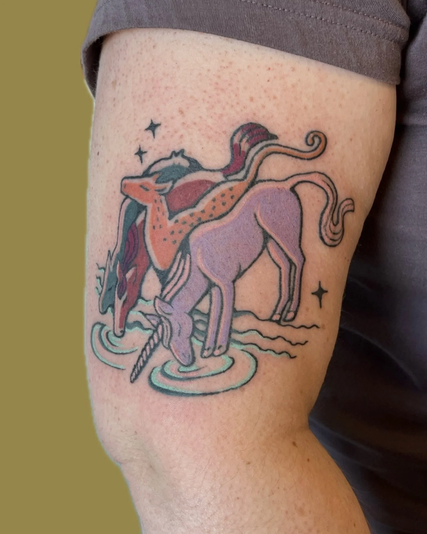 serene steeds in color for brooke 🦄✨🐴 thanks so much for your trust!

lines healed, color&rsquo;s fresh 💞