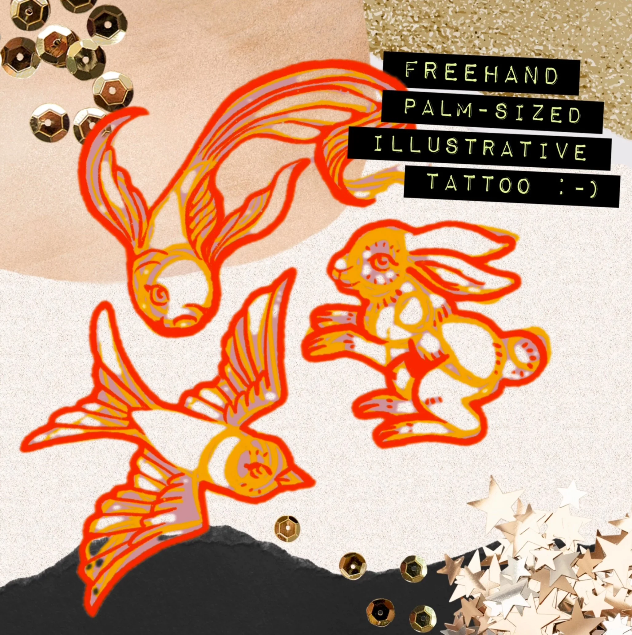 freehand palm-to-hand-sized tattoo ✷ 3 hours ✷ ~5x5” max