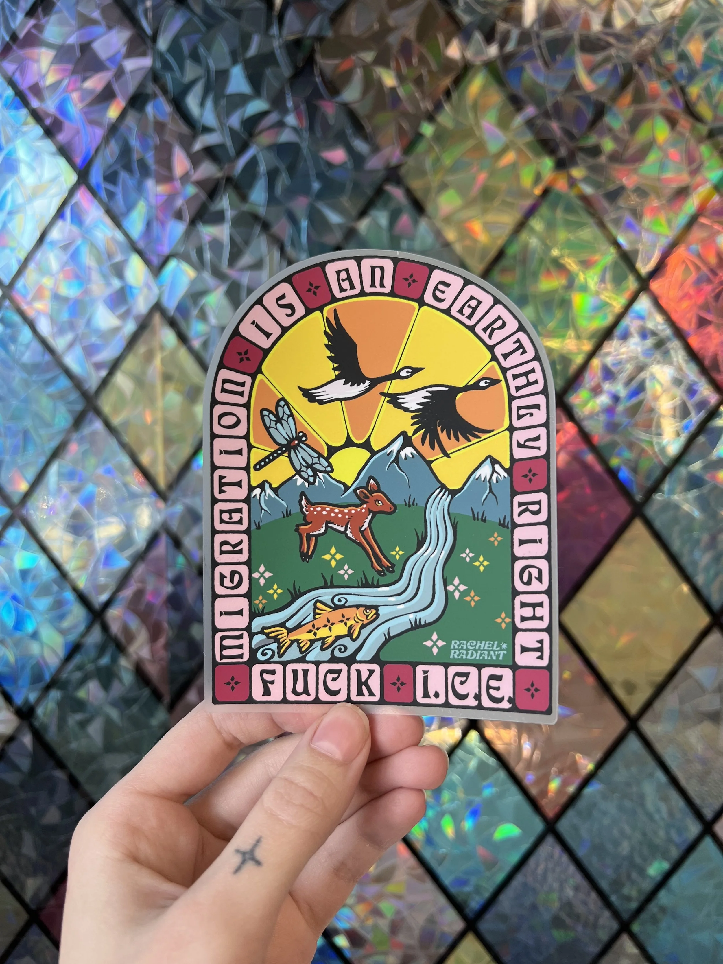 migration is an earthly right ✽ sticker