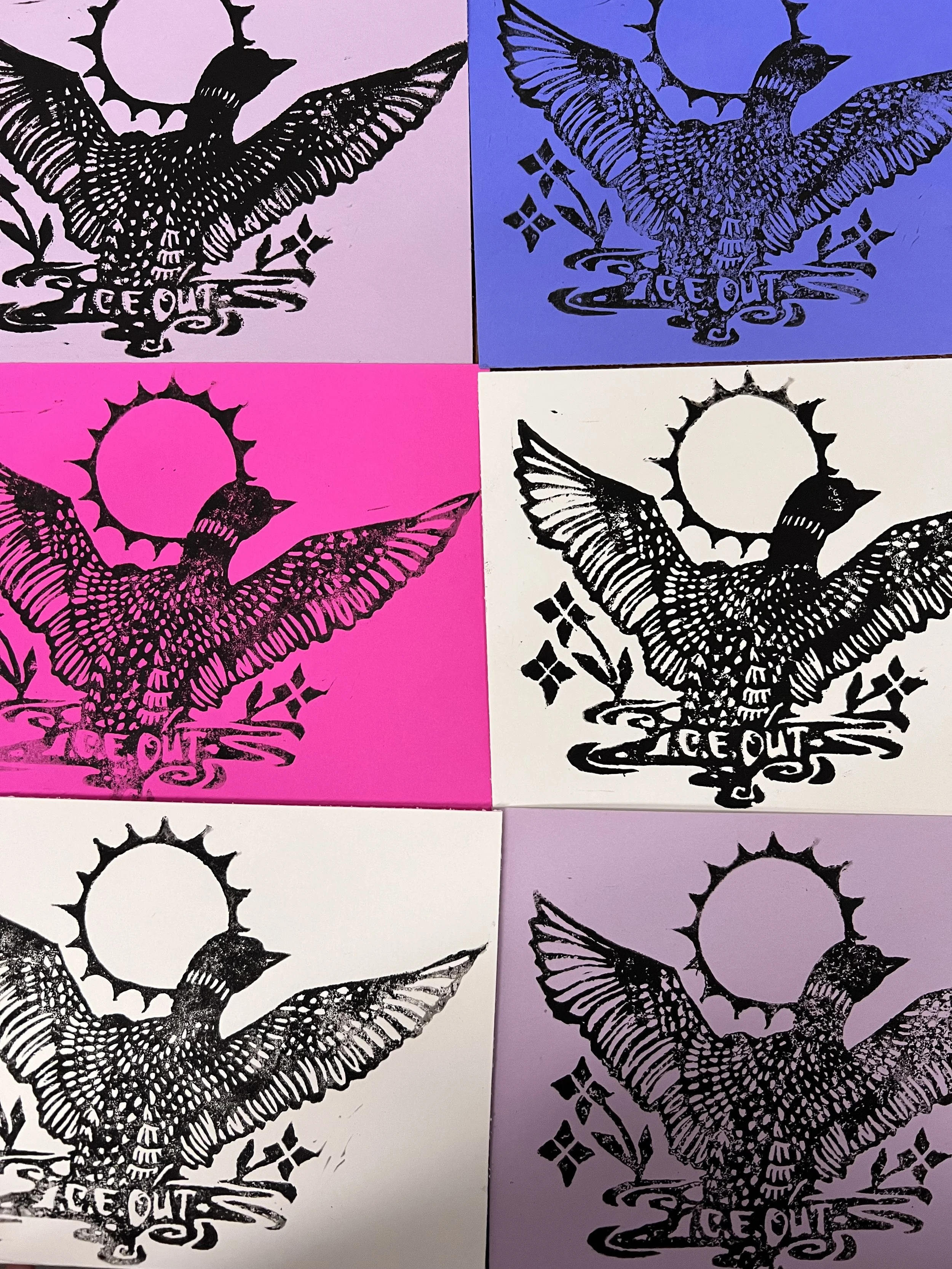 “ice out” loon block prints ✽ 5x7