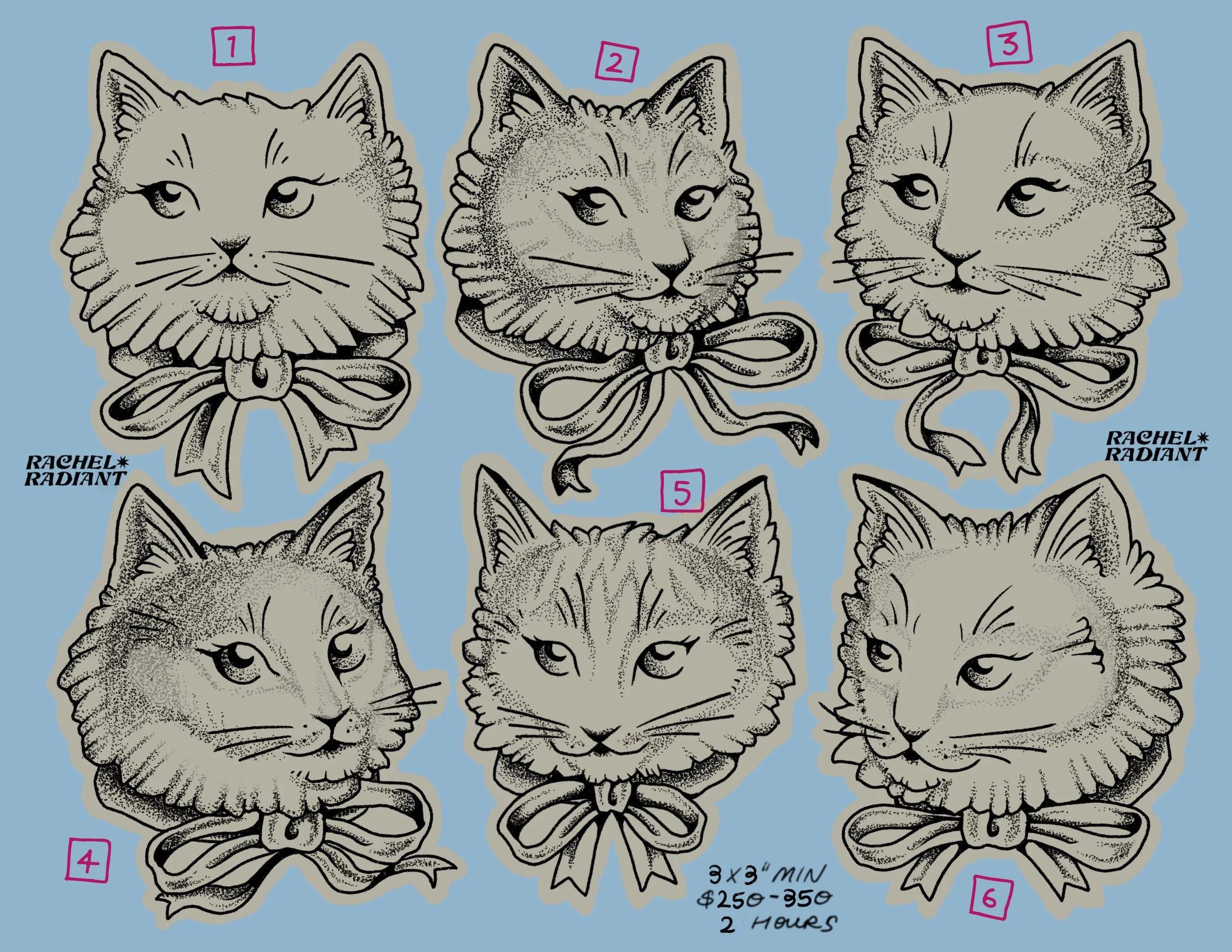 bow kitties (1-6)