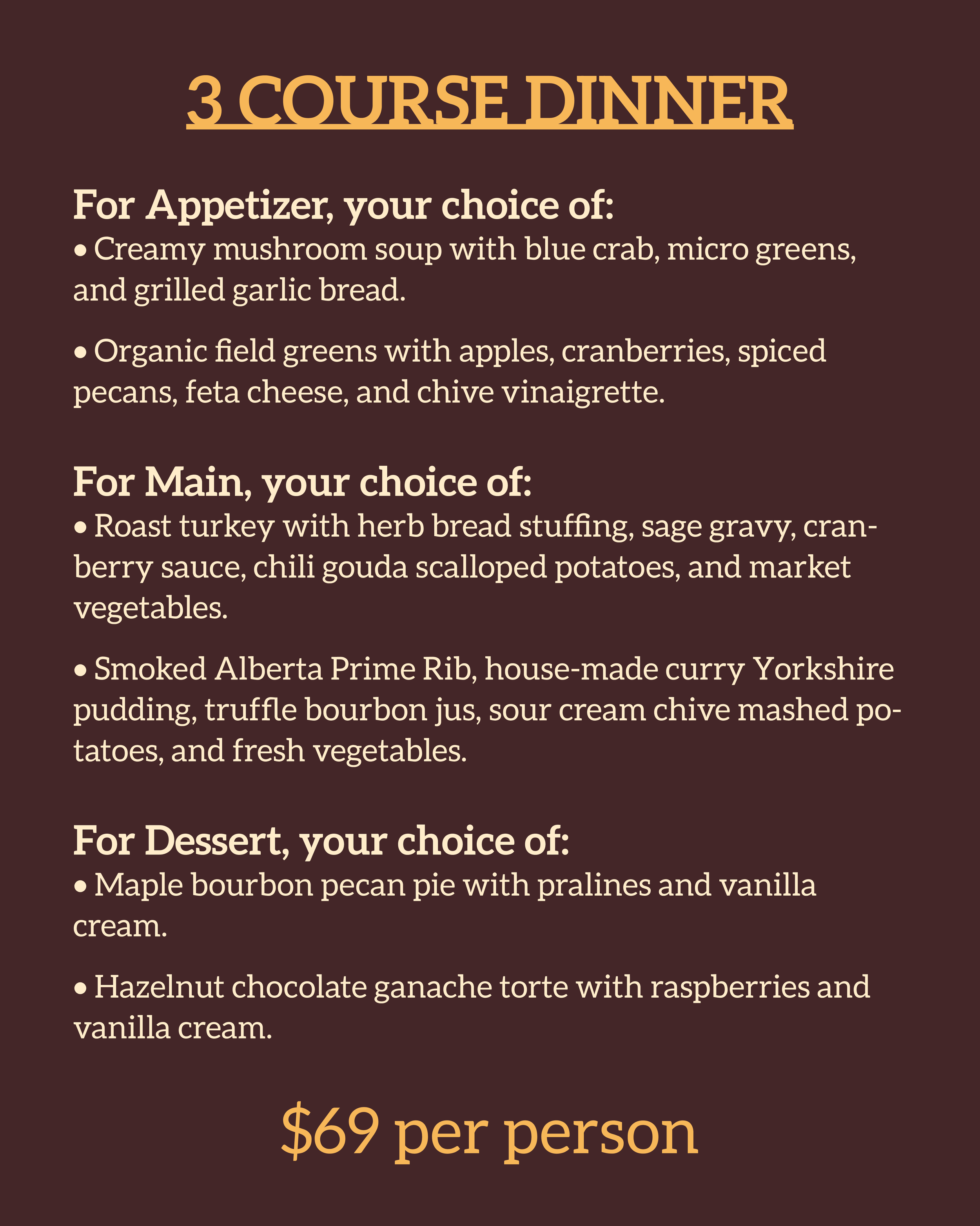 Thanksgiving 2026 Menu