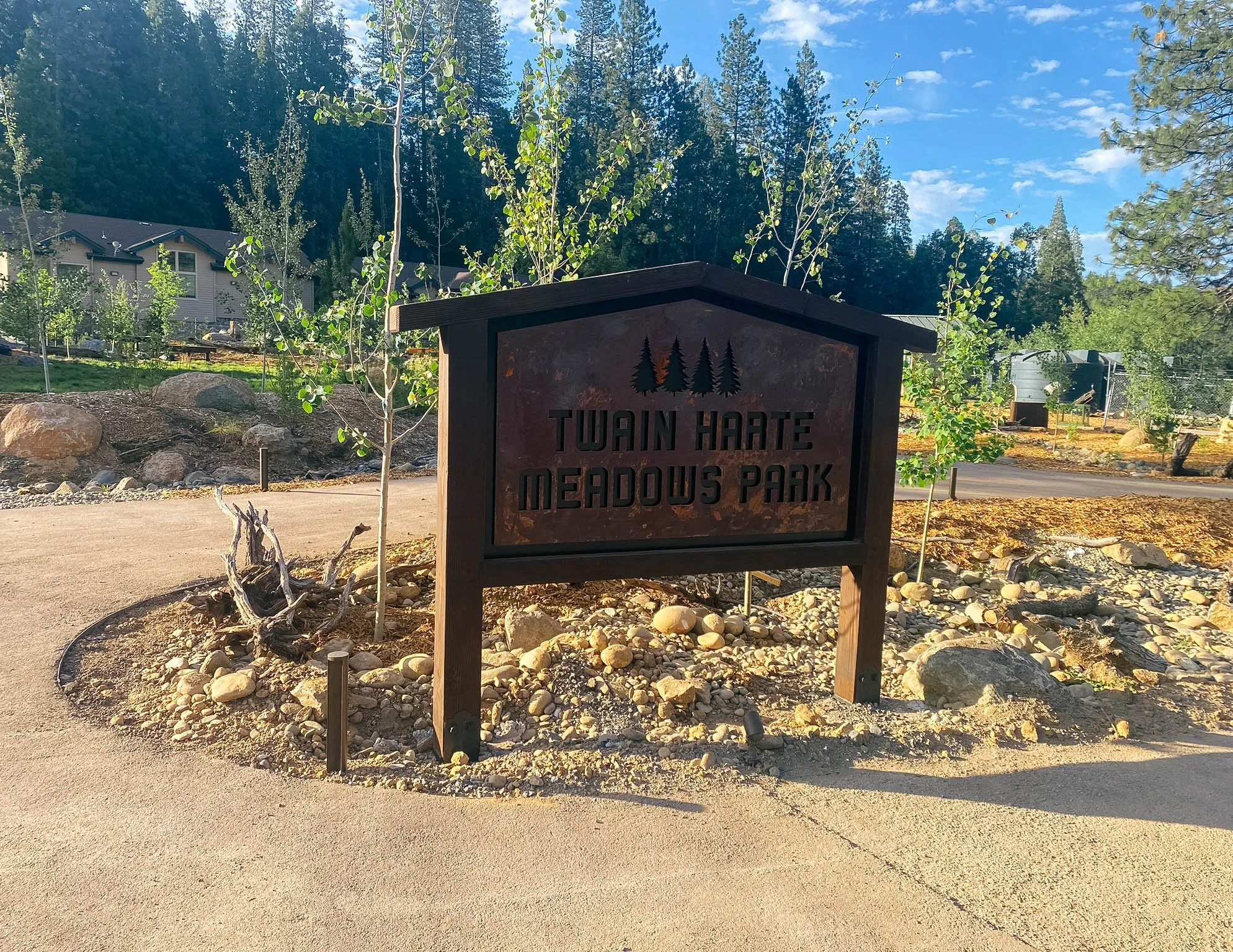 Twain Harte Meadows Timber Frame Sign