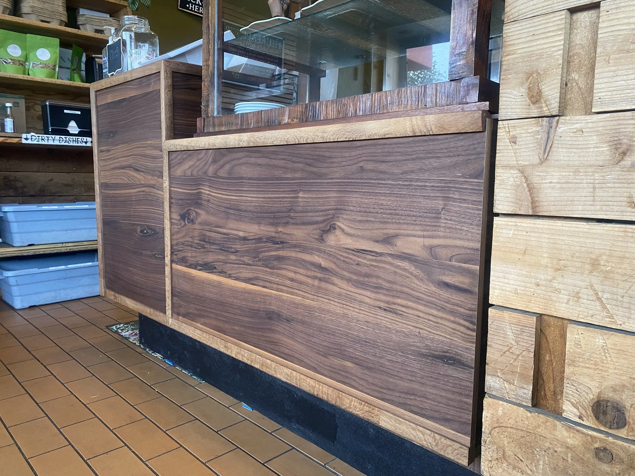 Judahlicious Counter & Display Case in Walnut & Tanoak ~ starting @ $2,600
