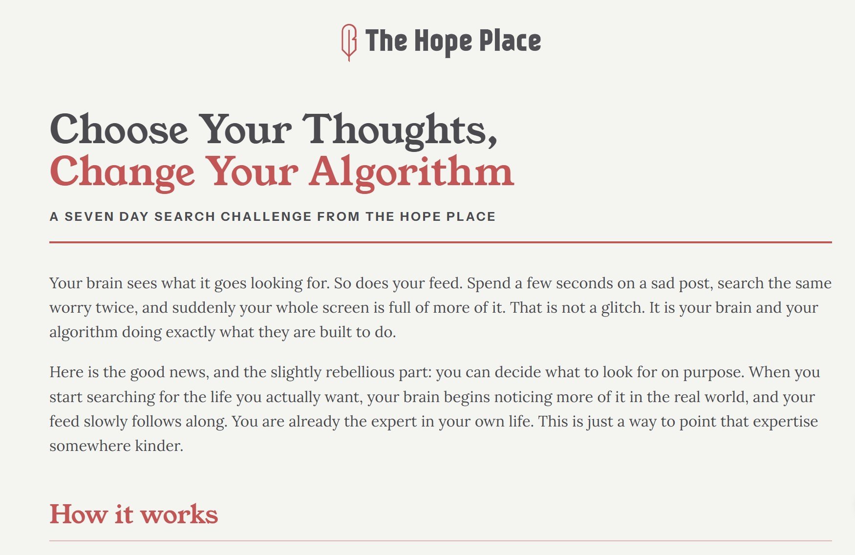 7 Day Change Your Algorithm Challenge