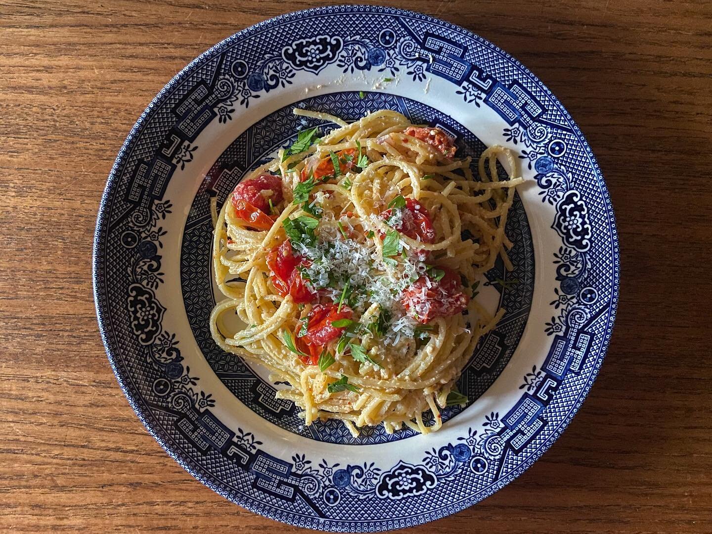 RECIPE LINK IN THE BIO! I made the TikTok Baked Feta Pasta, and its wonderful. I made a few additions and wrote up my master recipe. Simple, easy, and tasty, this dish works on so many levels. Hope you enjoy!