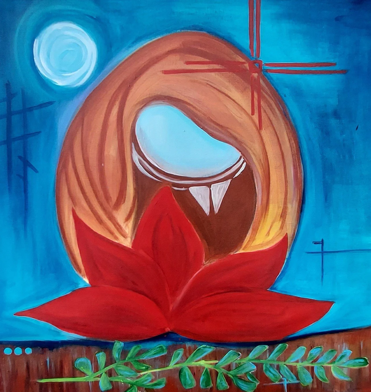 GRANDMOTHER MOON: $200, 20x20