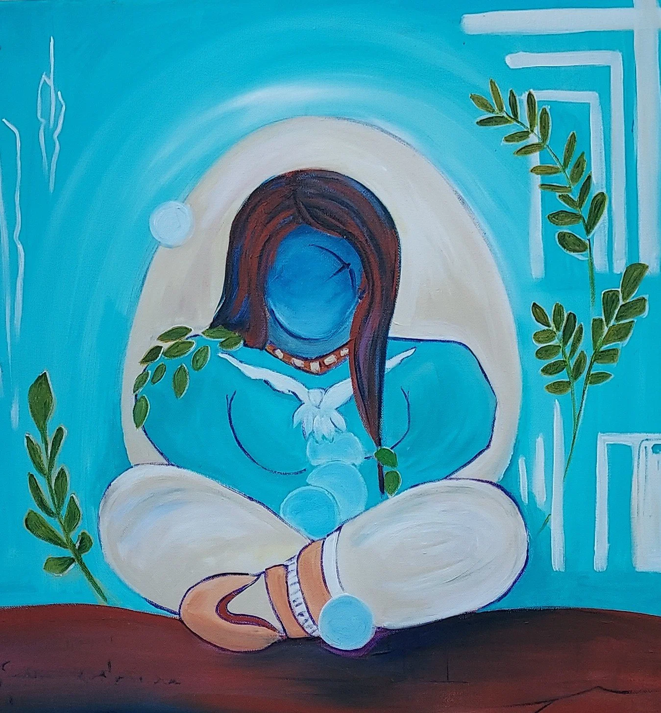 GRANDMOTHER SAGE: $200, 20x20