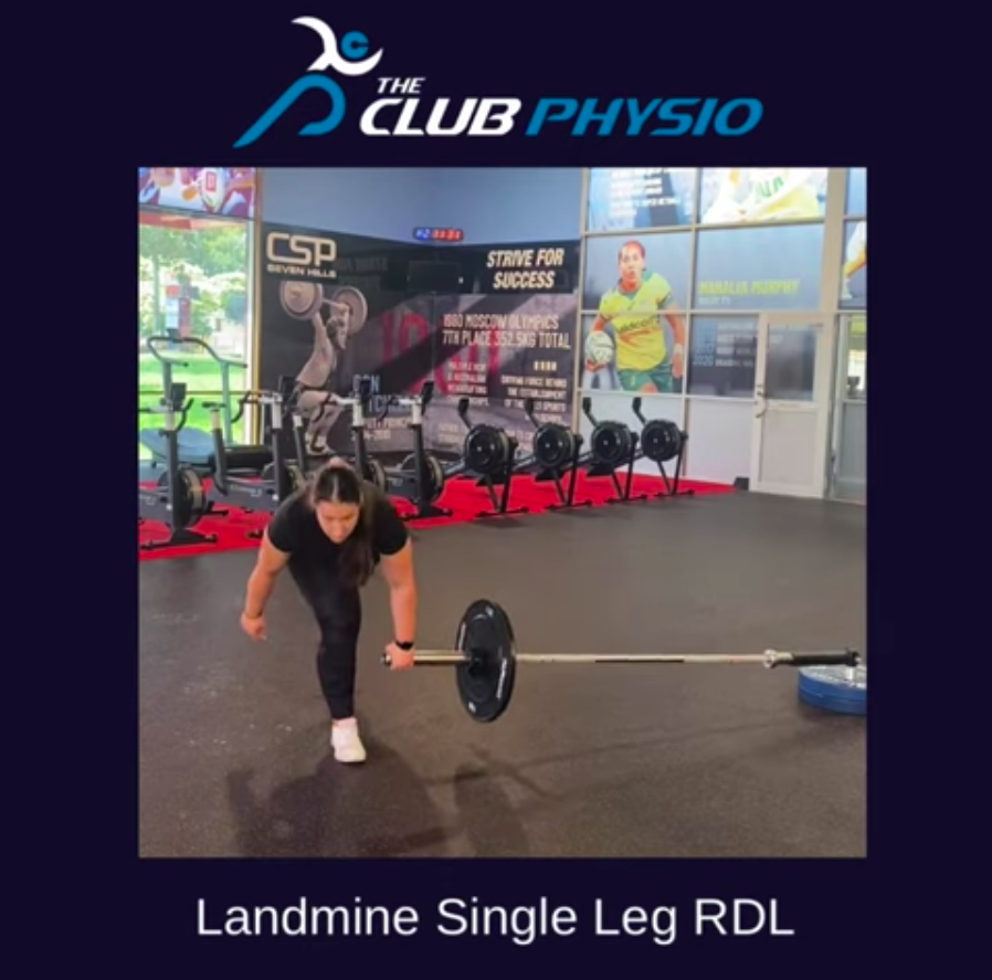 Unilateral Landmine posterior chain Variations