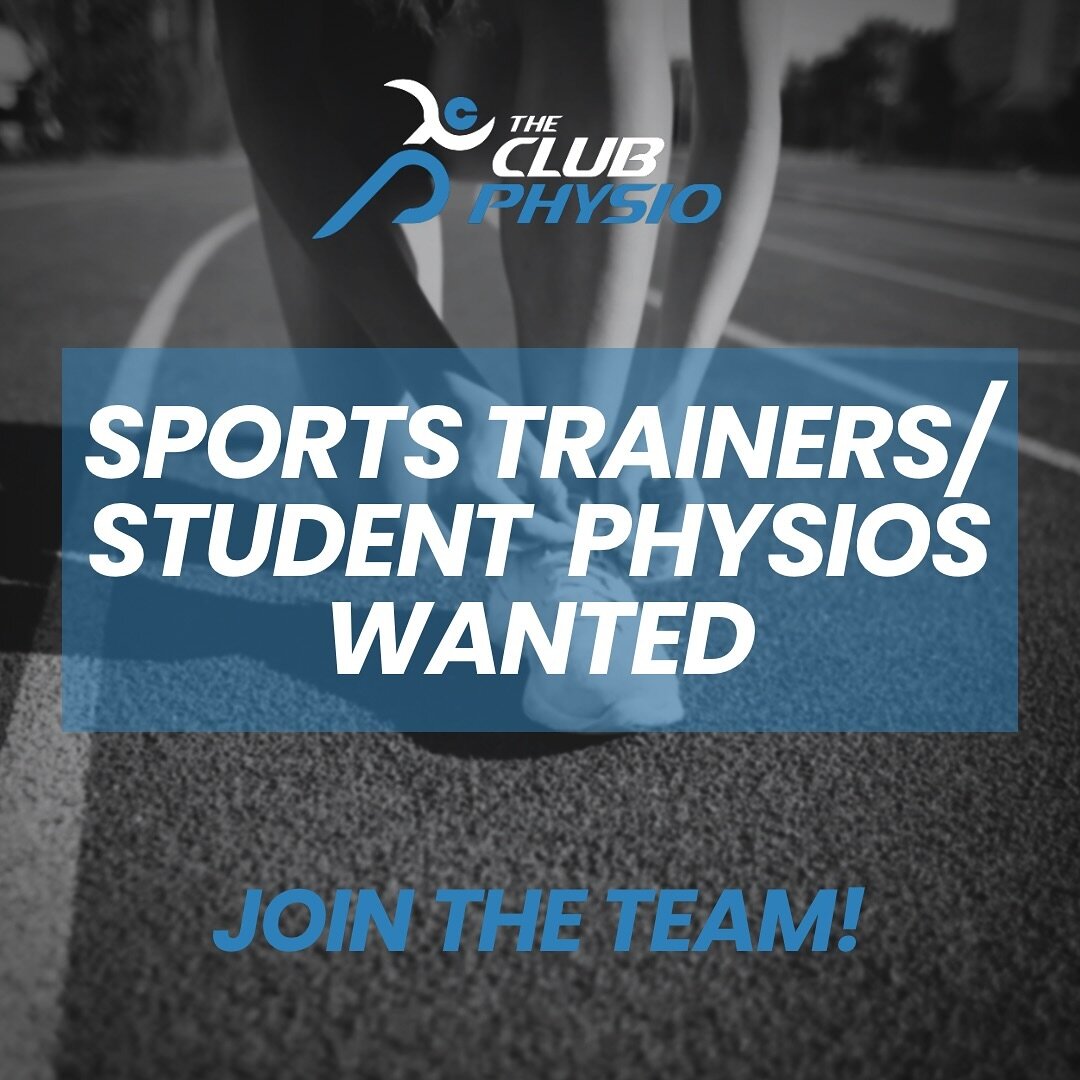 We are on the hunt for enthusiastic physiotherapy students and sports trainers to join us for the upcoming 2024 seasons!

You will get Professional development from physios who have worked in the NRL, NBL. &amp; AFL.

Send us an email at info@theclub