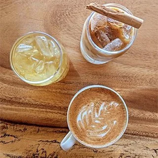 Three Fall Coffee Latte Drinks