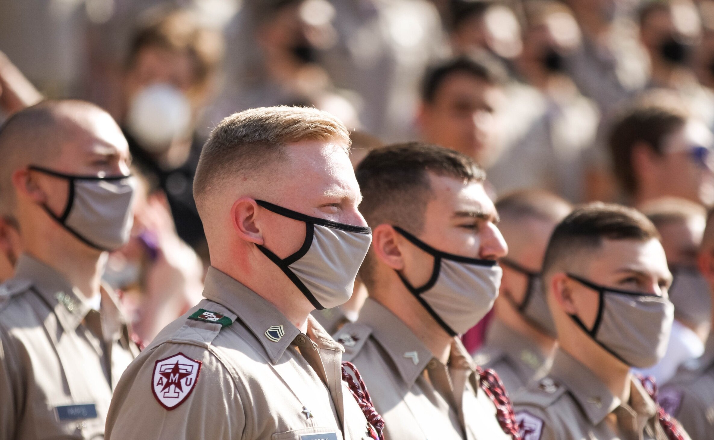 The Corps of Cadets watching the football game on Oct. 10. The football game against Florida was the second home game of the 2020 season.
