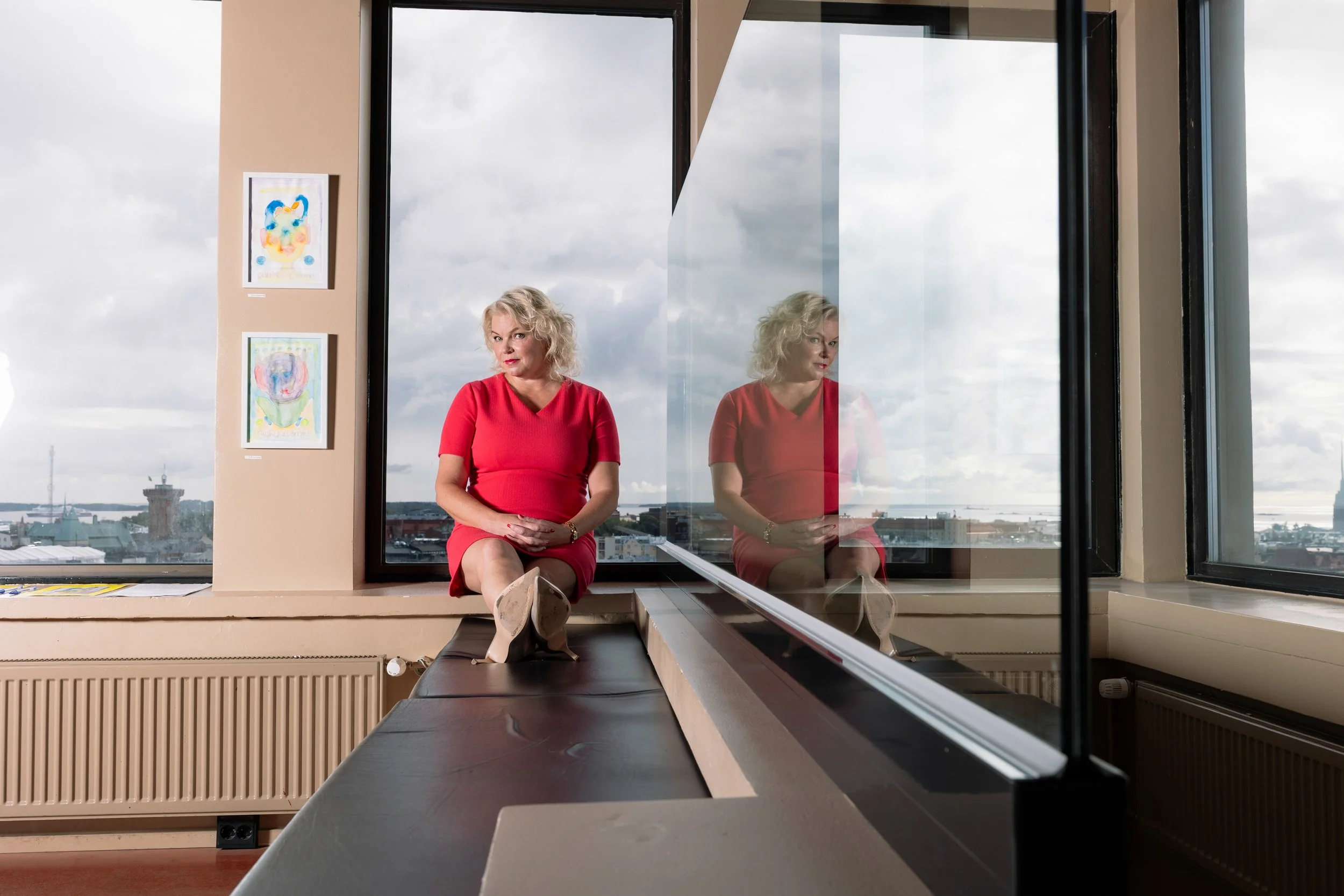 Writer Anne Moilanen photographed for Suomen Kuvalehti.