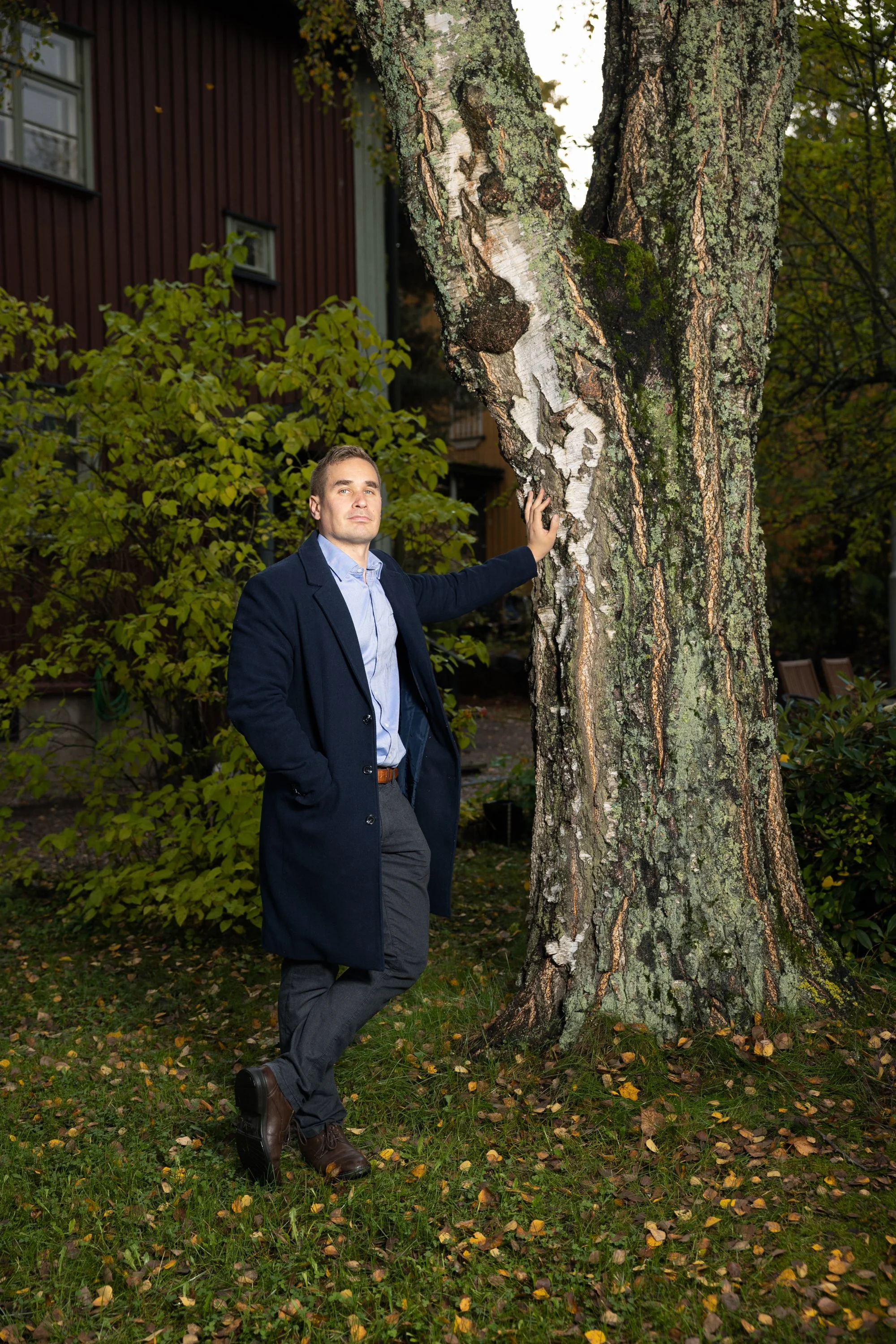 Writer Joel Hohko photographed for Suomen Kuvalehti.