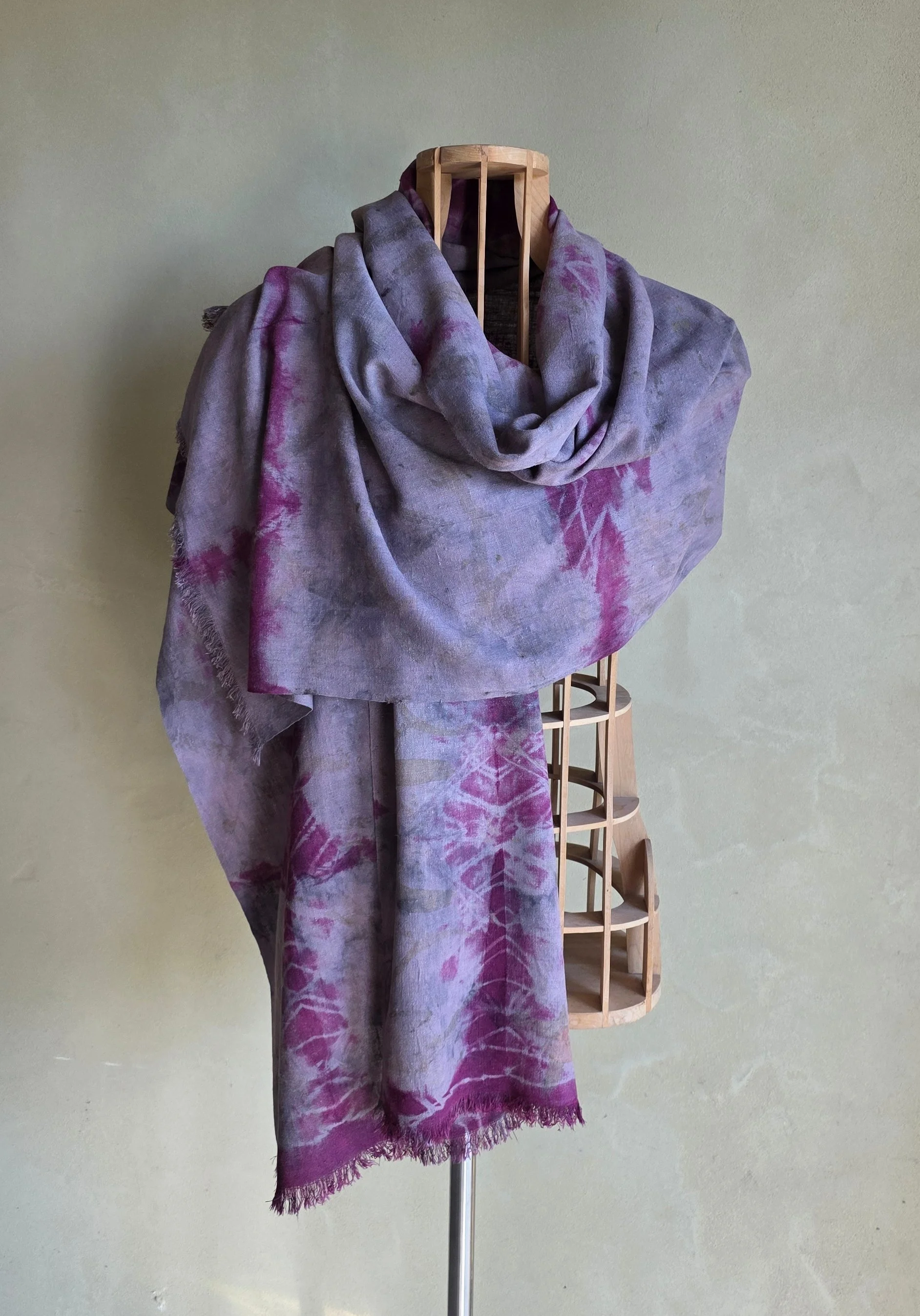 Naturally dyed silk shawl 2